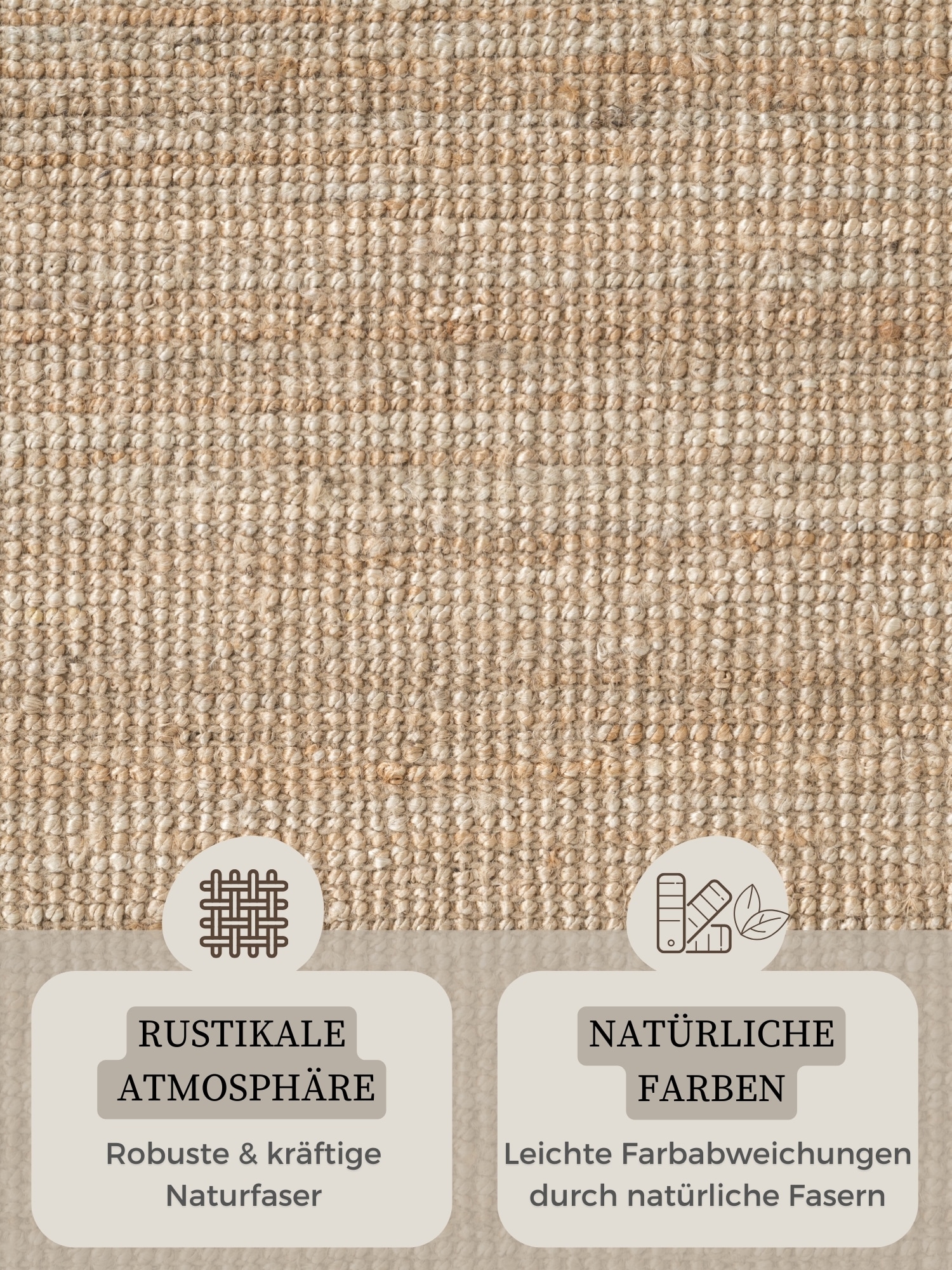 HANSE Home Teppich »Jaipur Juteteppich, als Läufer und in Rund«, rechteckig, 10 mm Höhe, 100% Naturfaser, Wohnzimmer, Esszimmer, Schlafzimmer, GRS