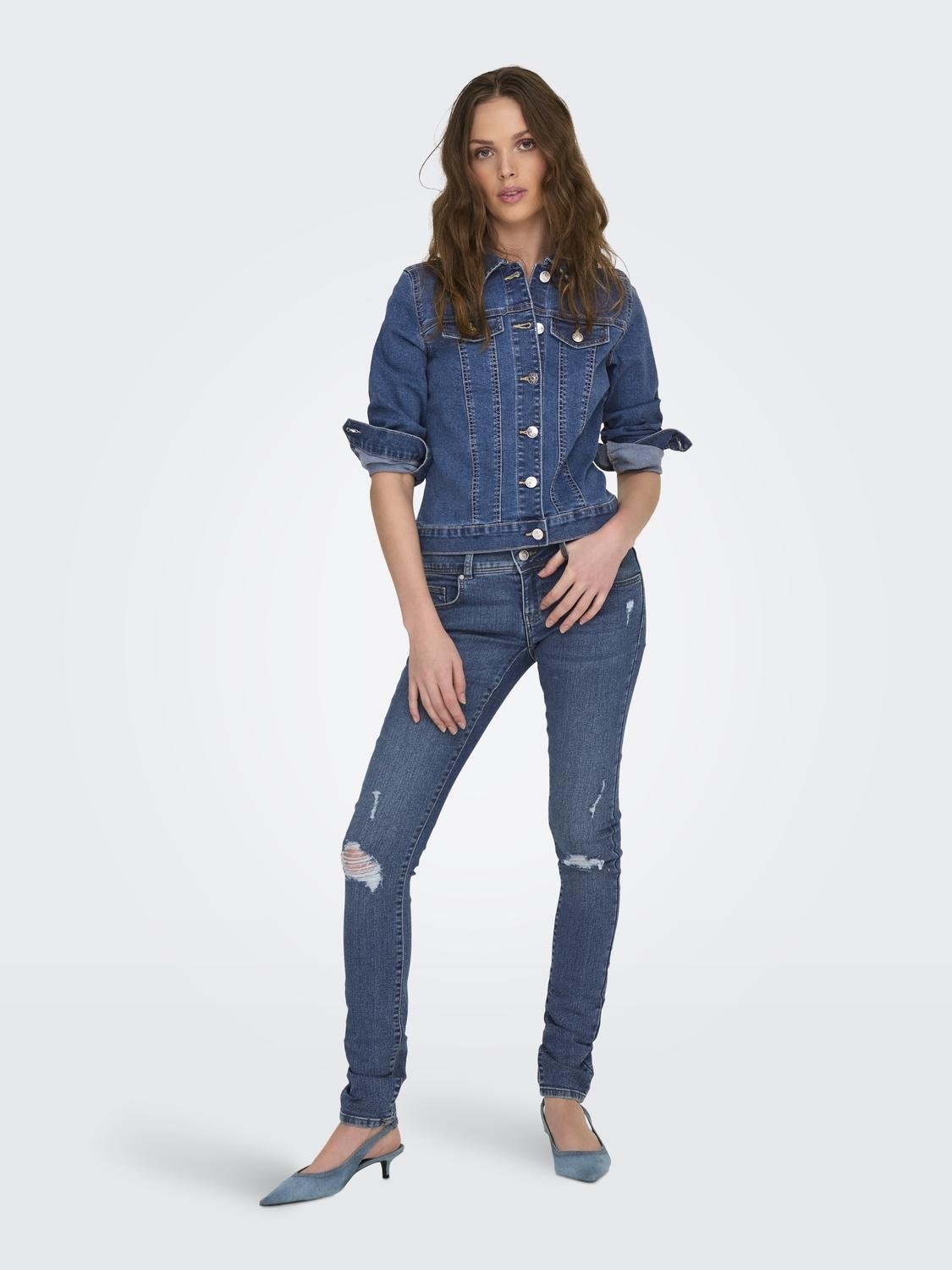 ONLY Skinny-fit-Jeans »ONLANEMONE MID SK VIS BUT DES DNM PIM«