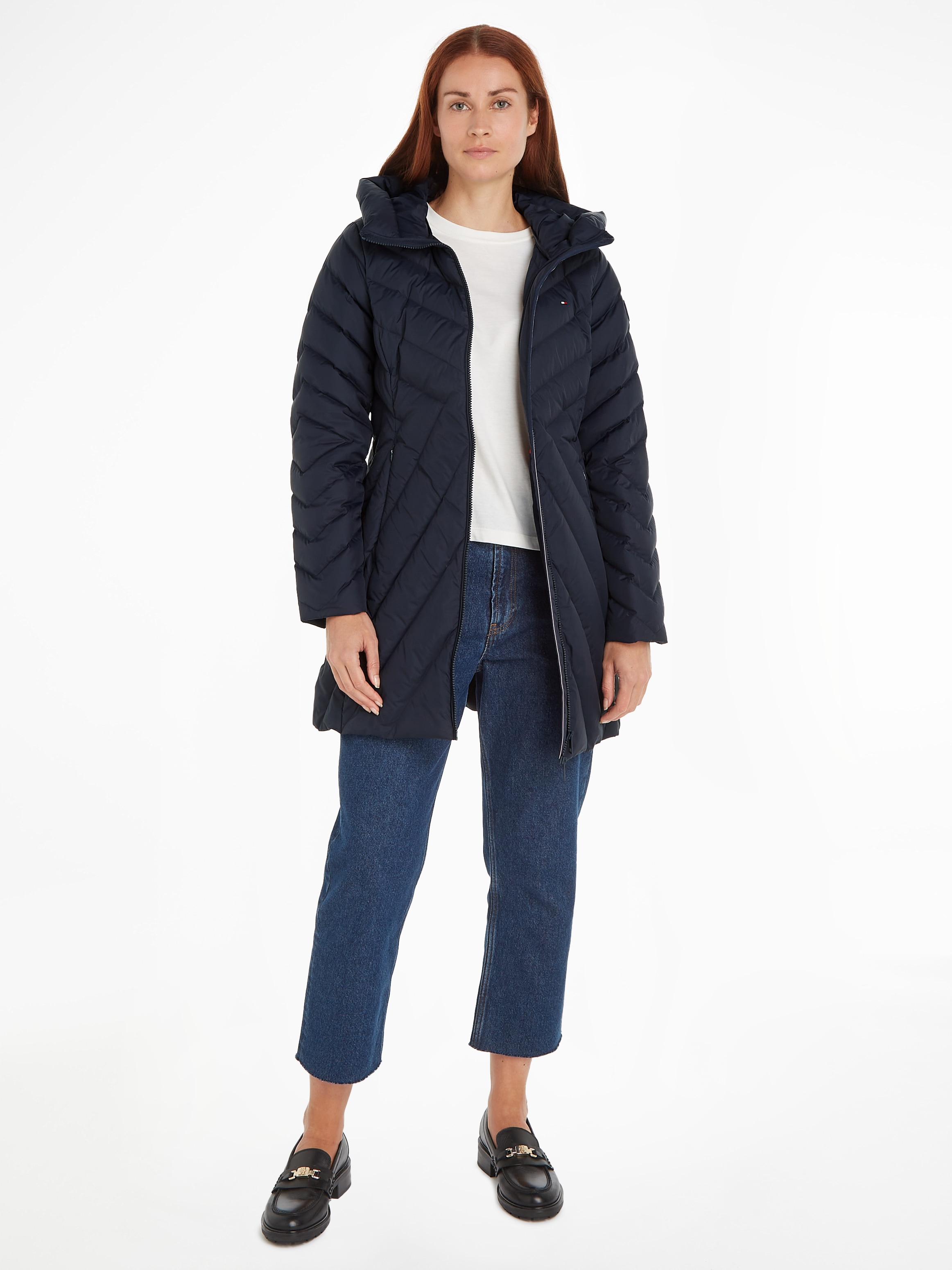 Steppmantel »CHEVRON MW PADDED COAT«, mit mittelstarker Wattierung und Tommy Hilfiger...