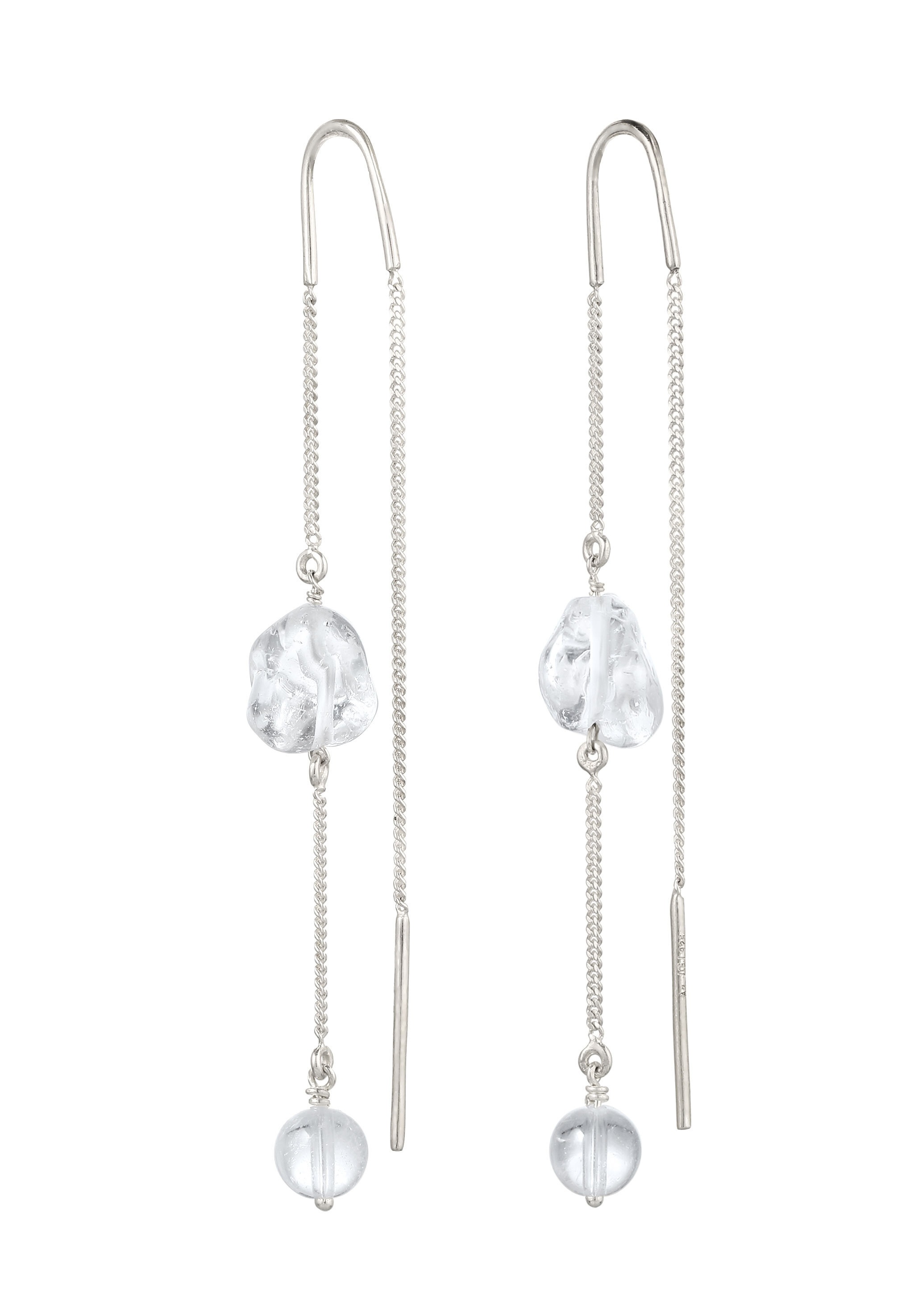 Elli Paar Ohrhänger »Ohrringe Ohrhänger Rock Crystal Transparent 925 Sterling Silber«