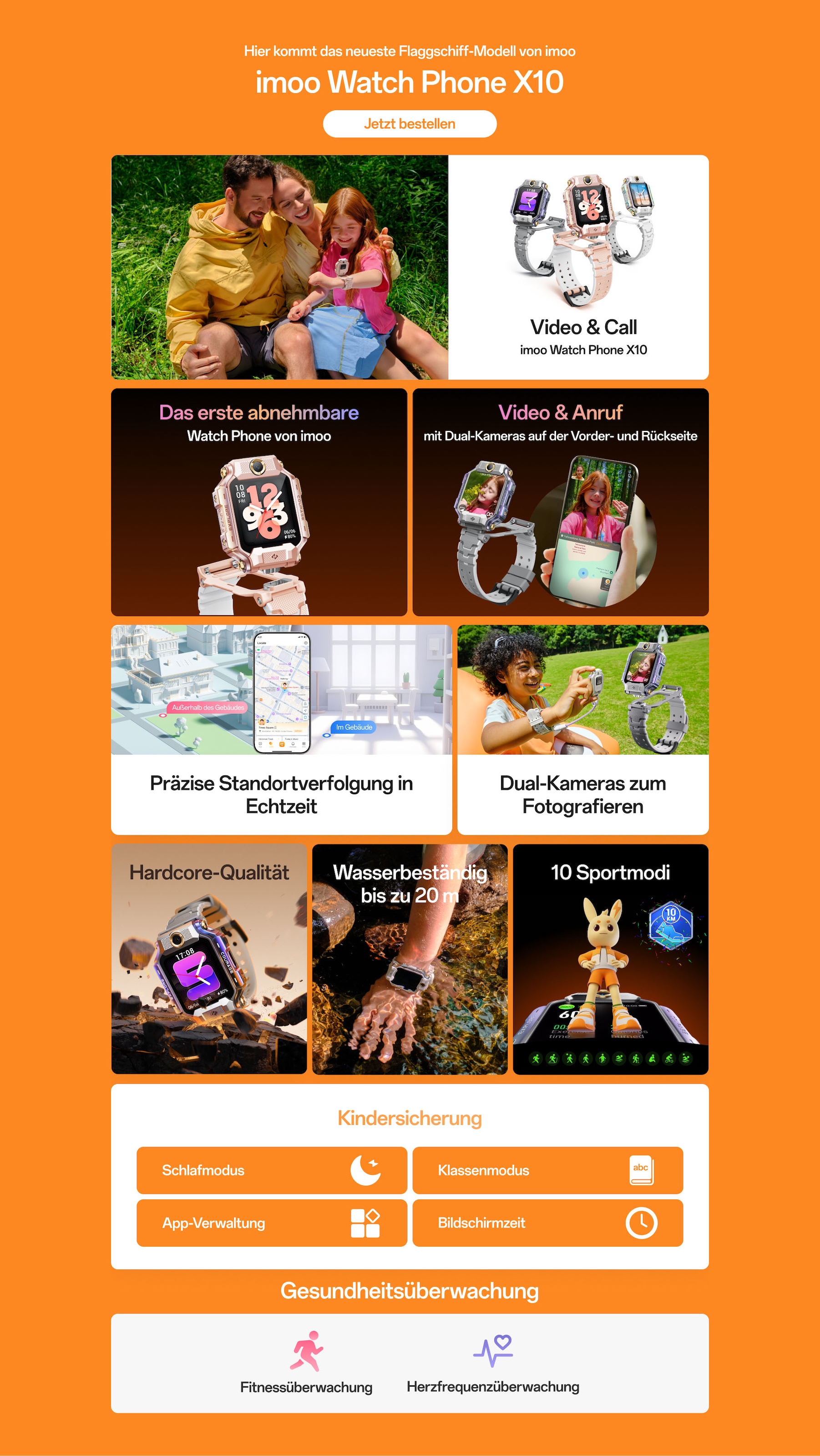 Imoo Smartwatch »Watch Phone X10« (4,06 cm / 1,6 ″) CaremeOS