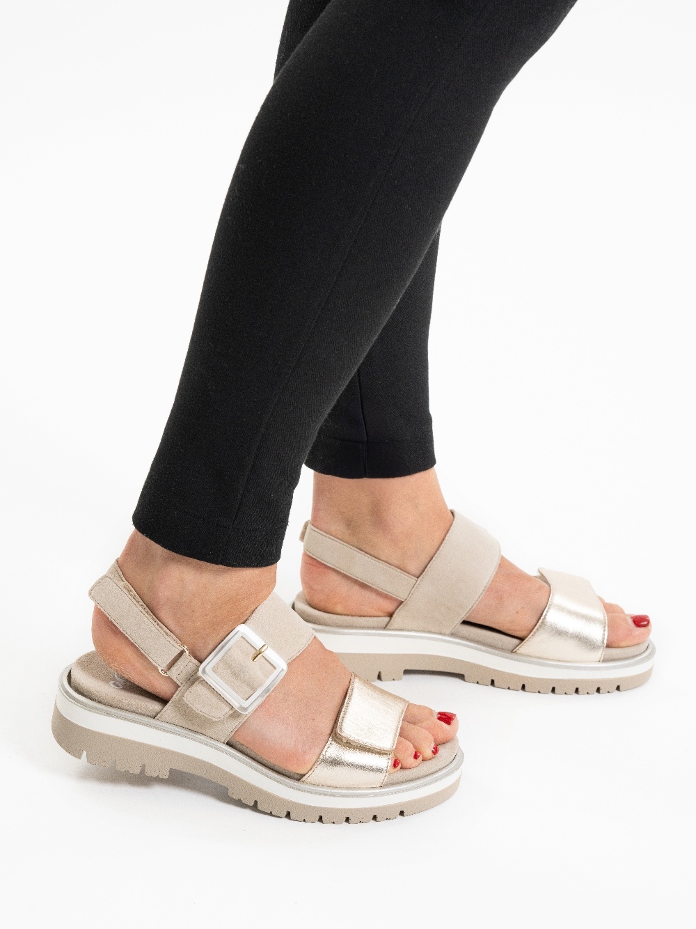 Ara Plateausandaletten »MALAGA«, Plateausandale, Klettschuh in Bequemweite G (= weit)