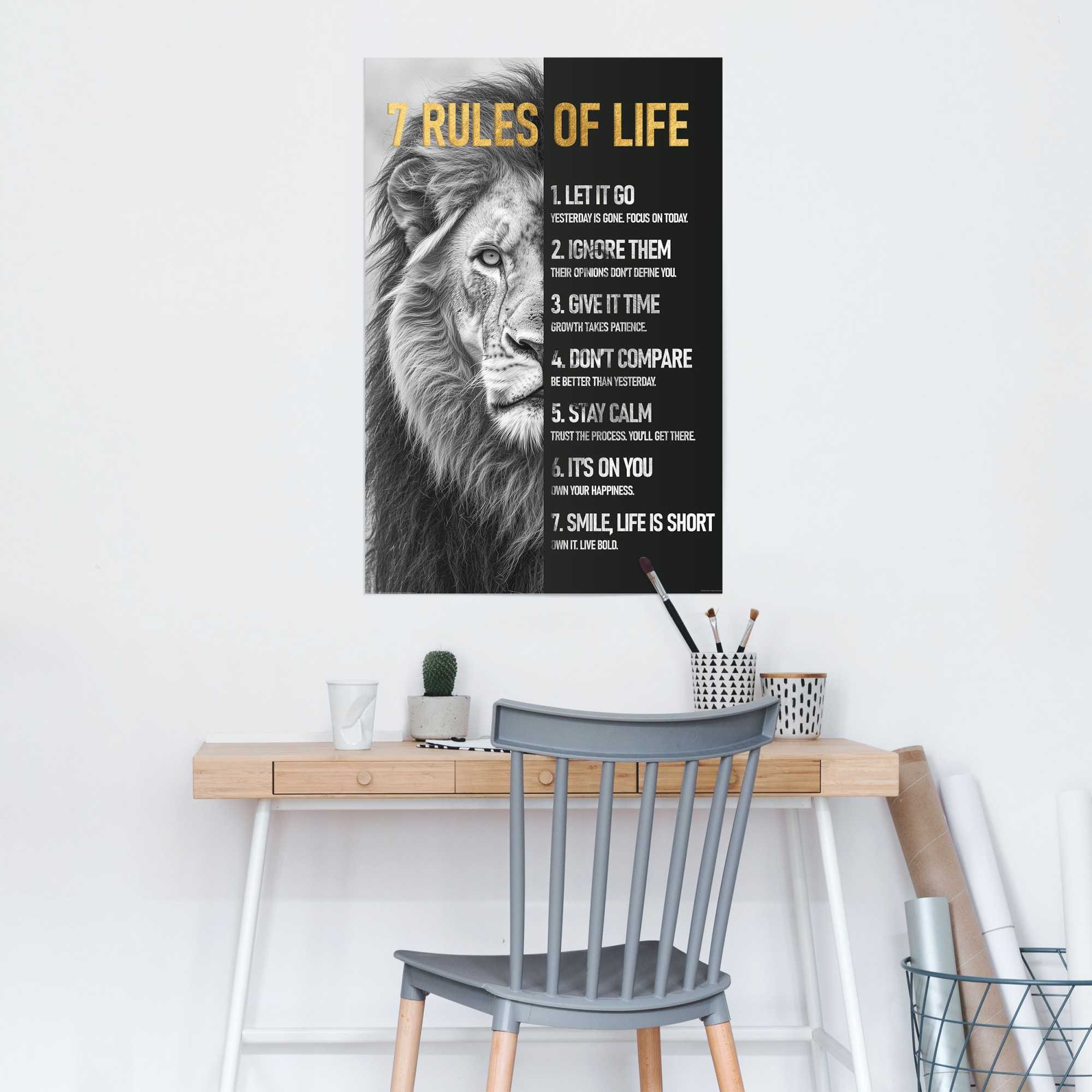 Reinders! Poster »Regeln des Lebens« Hobbyraum - Schwarz-Weiß - 150 gr.  Papier - Sprüche - 61x91,5 cm