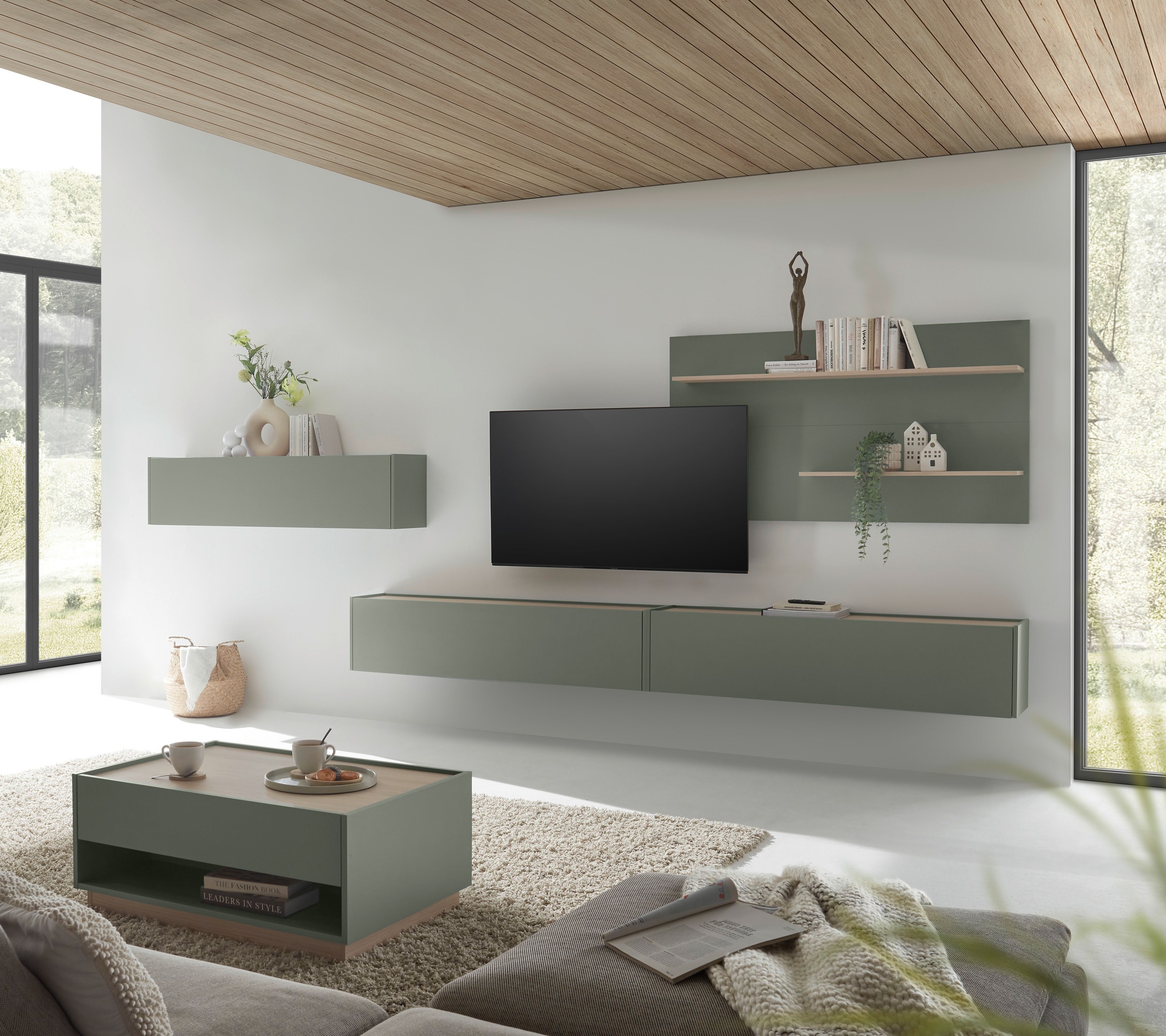 INOSIGN Wohnwand »City/Giron, moderne Anbauwand, Komplettset in vielen Farben verfügbar« Set, 4 Stk. tlg. enthält drei Hängeschränke & ein Wandpaneel