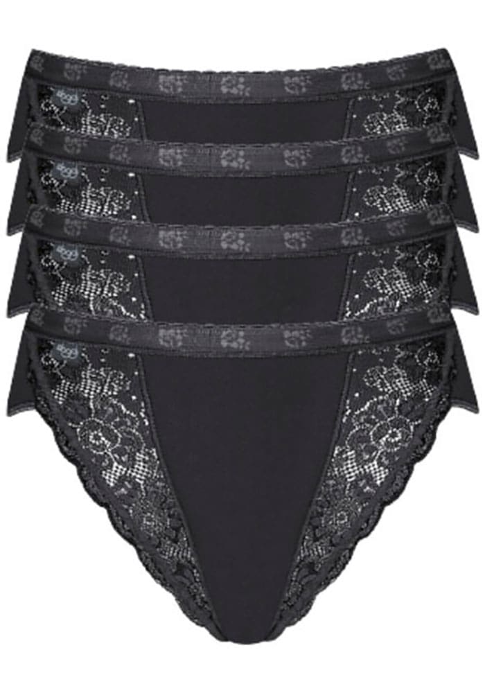 sloggi Tai-Slip »Chic«, (4er Pack), hoher Beinausschnitt, feminin, Spitzeneinsätze, weich, elastisch