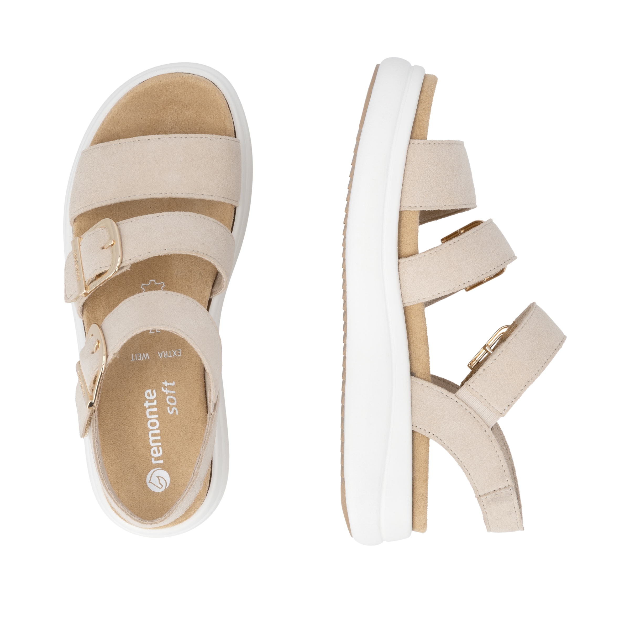 Remonte Plateausandale  Sommerschuh, Sandale mit Softfußbett und zwei Klettverschlüssen