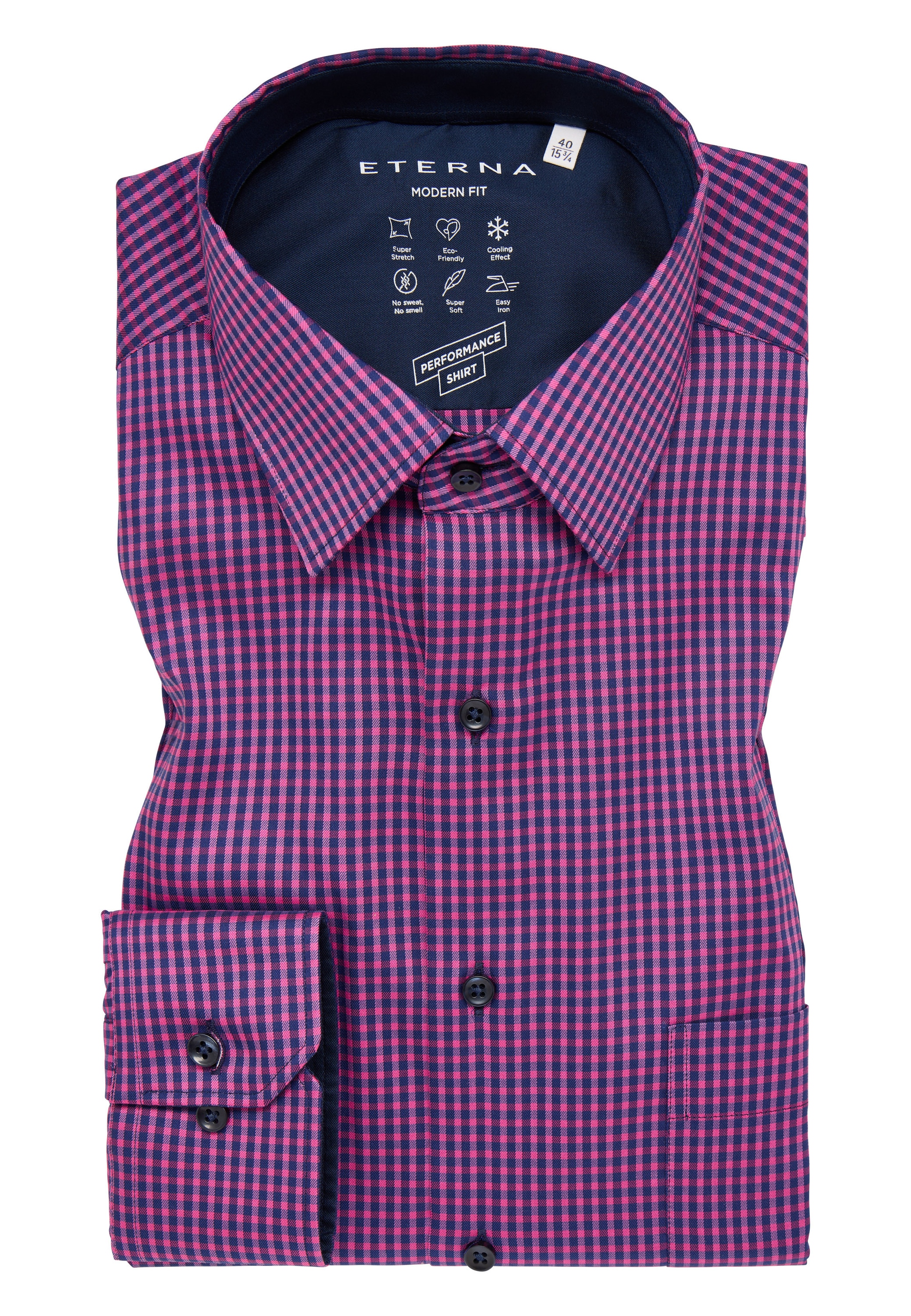 Eterna Langarmhemd »MODERN FIT«, EASY IRON (bügelleicht)