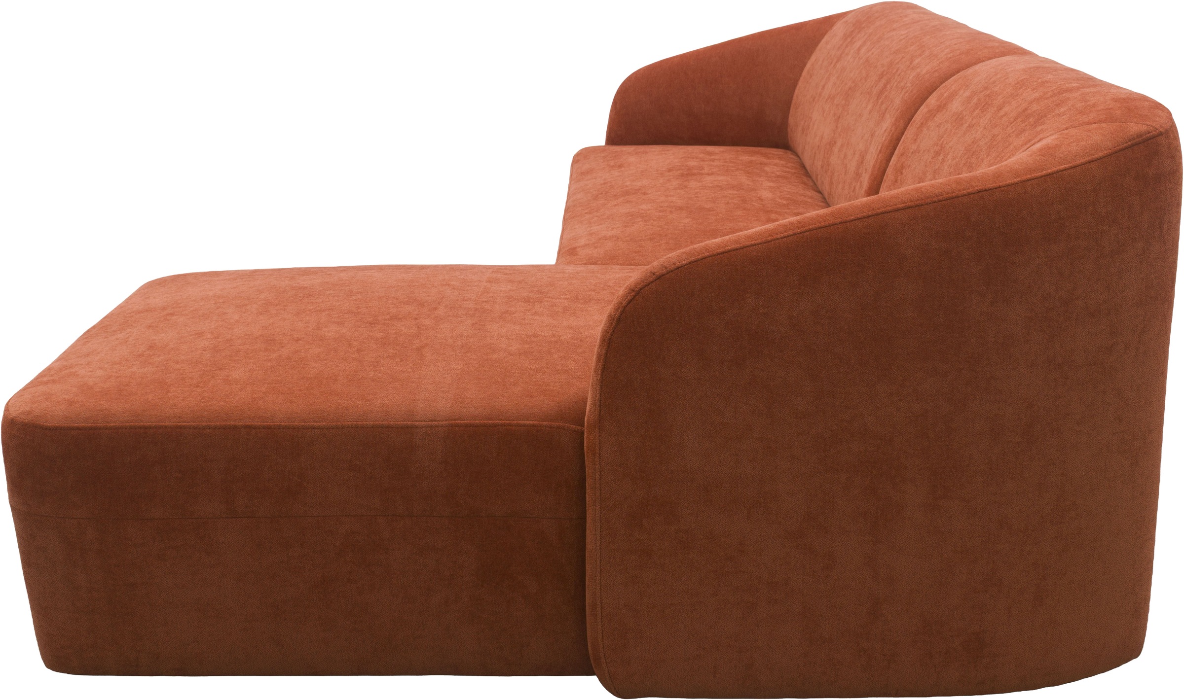 DOMO collection Ecksofa »Orbis, modernes, klares Design mit schmalen, abgerundeten Armlehnen« whlw. mit Bettfunktion u./o. Bettkasten, aus Luxus- Microfaser