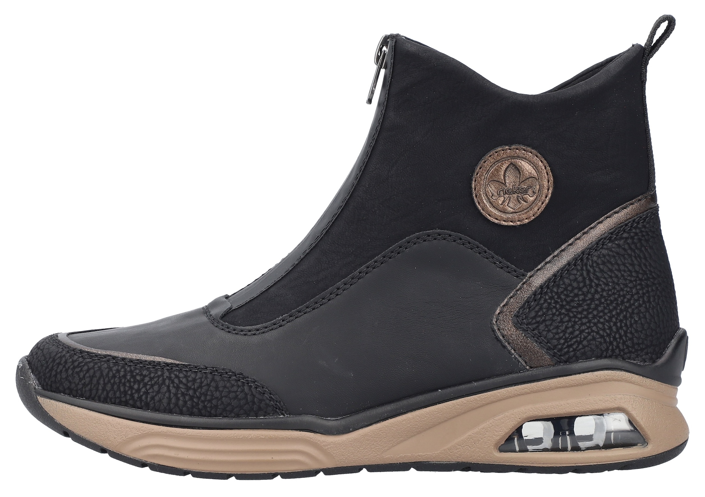 Rieker Schlupfboots, Stiefelette, High Top Sneaker, Keilabsatz, mit Anziehlasche