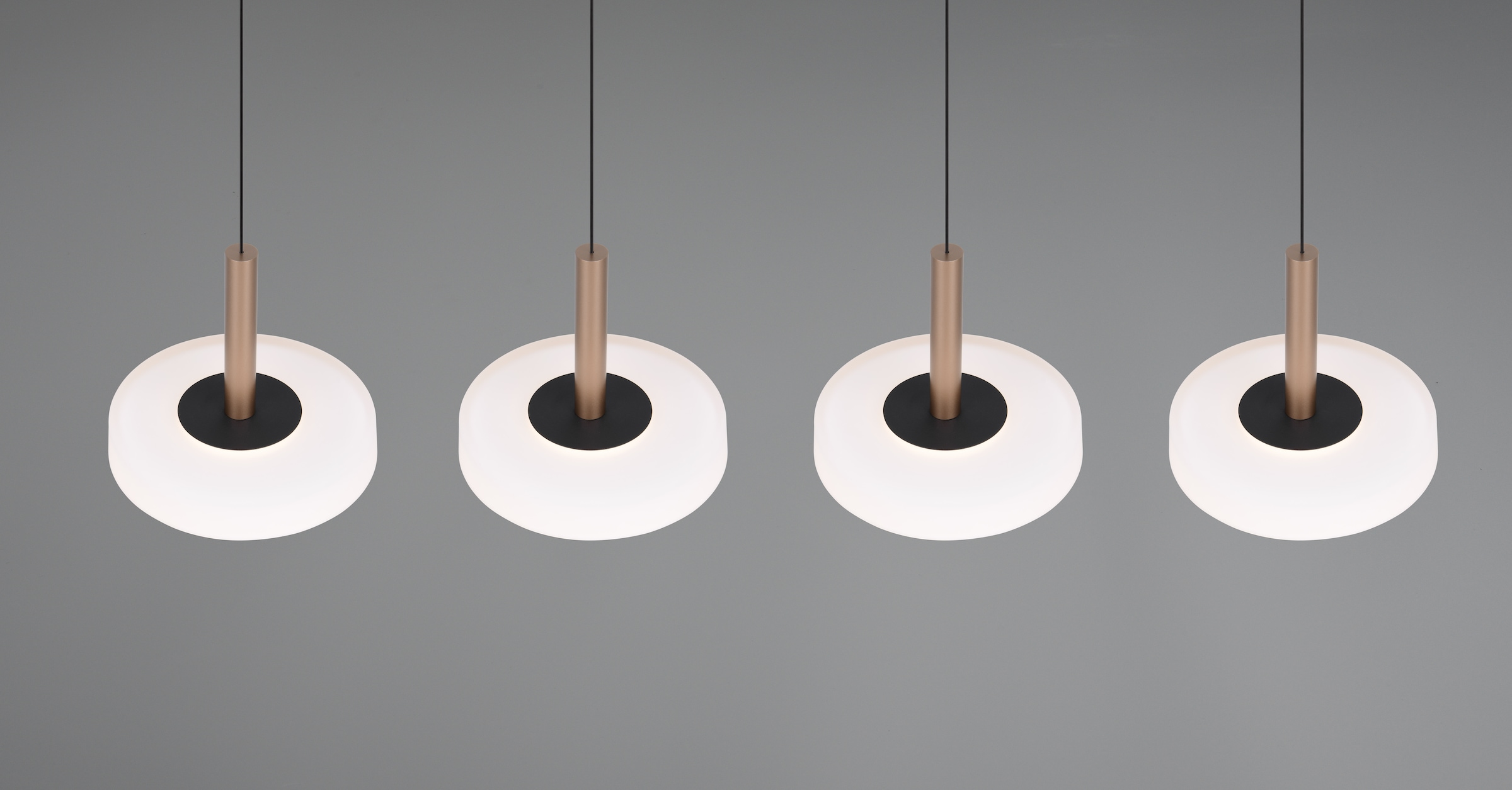 TRIO Leuchten LED Pendelleuchte »CELESTE dimmbare LED Hängelampe aus Metall und Glas, 7,5W, 750 Lumen« LED-Board 1 Stk. Warmweiß 4-flammig einfach höhenverstellbar von 50-200 cm 3-Stufen Dimmfunktion