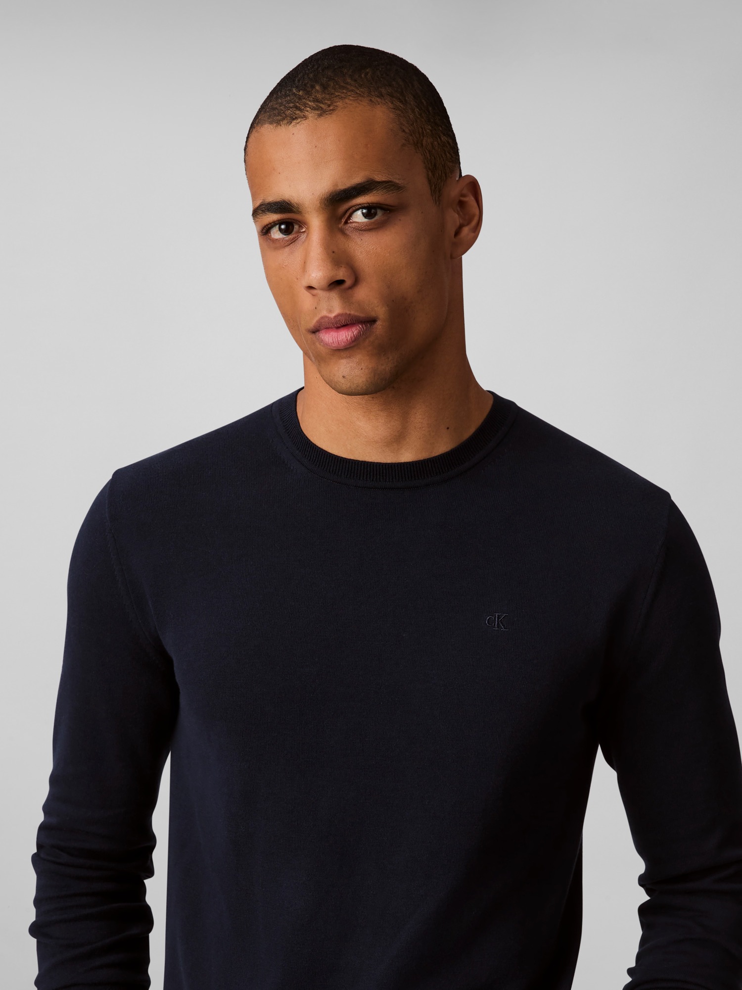 Calvin Klein Strickpullover »LS SUPIMA COTTON CREW 14GG«, Mit Rundhalsausschnitt