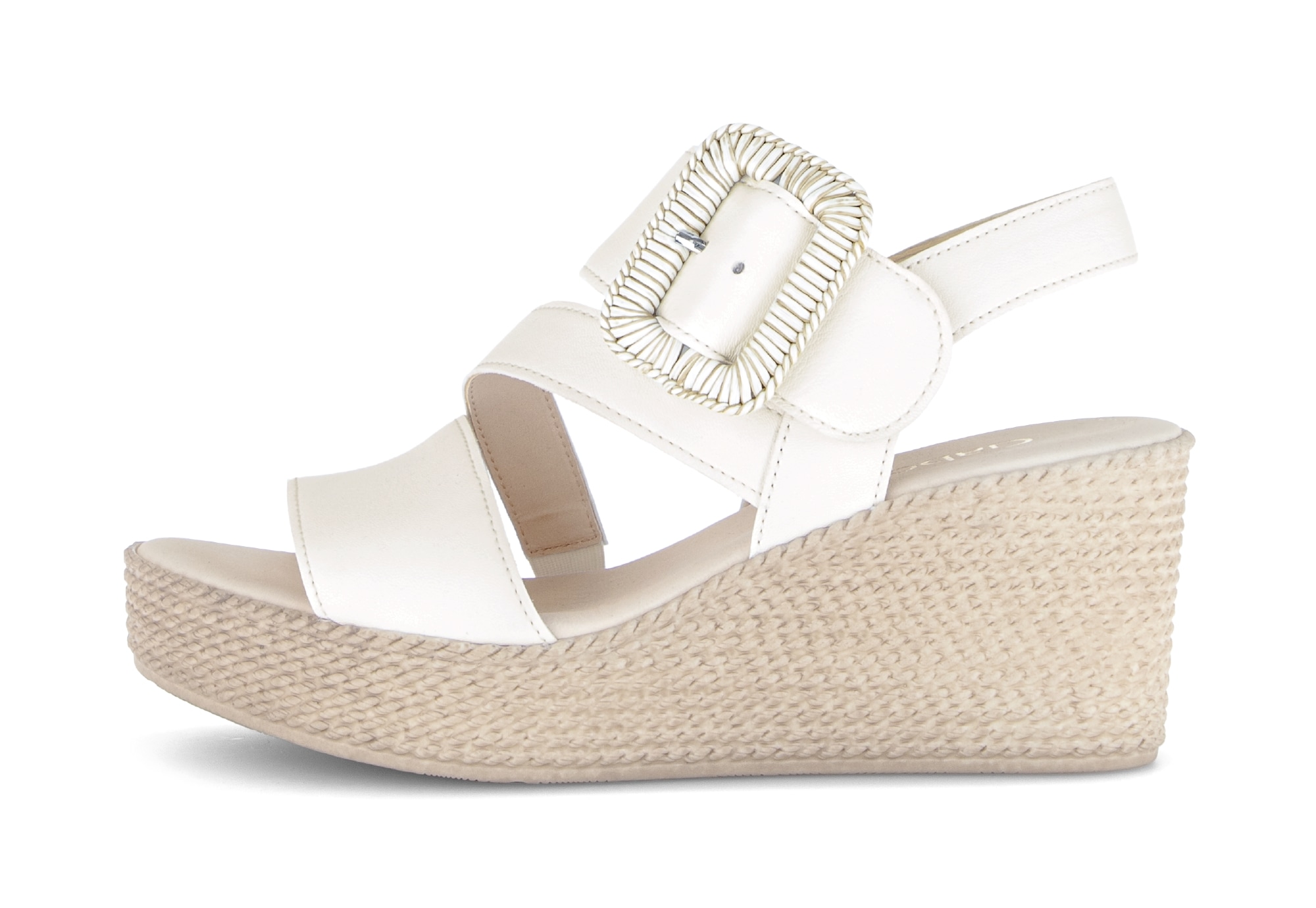 Gabor Keilsandalette  , Sommerschuh, Riemchensandale mit auffälliger Zierschnalle