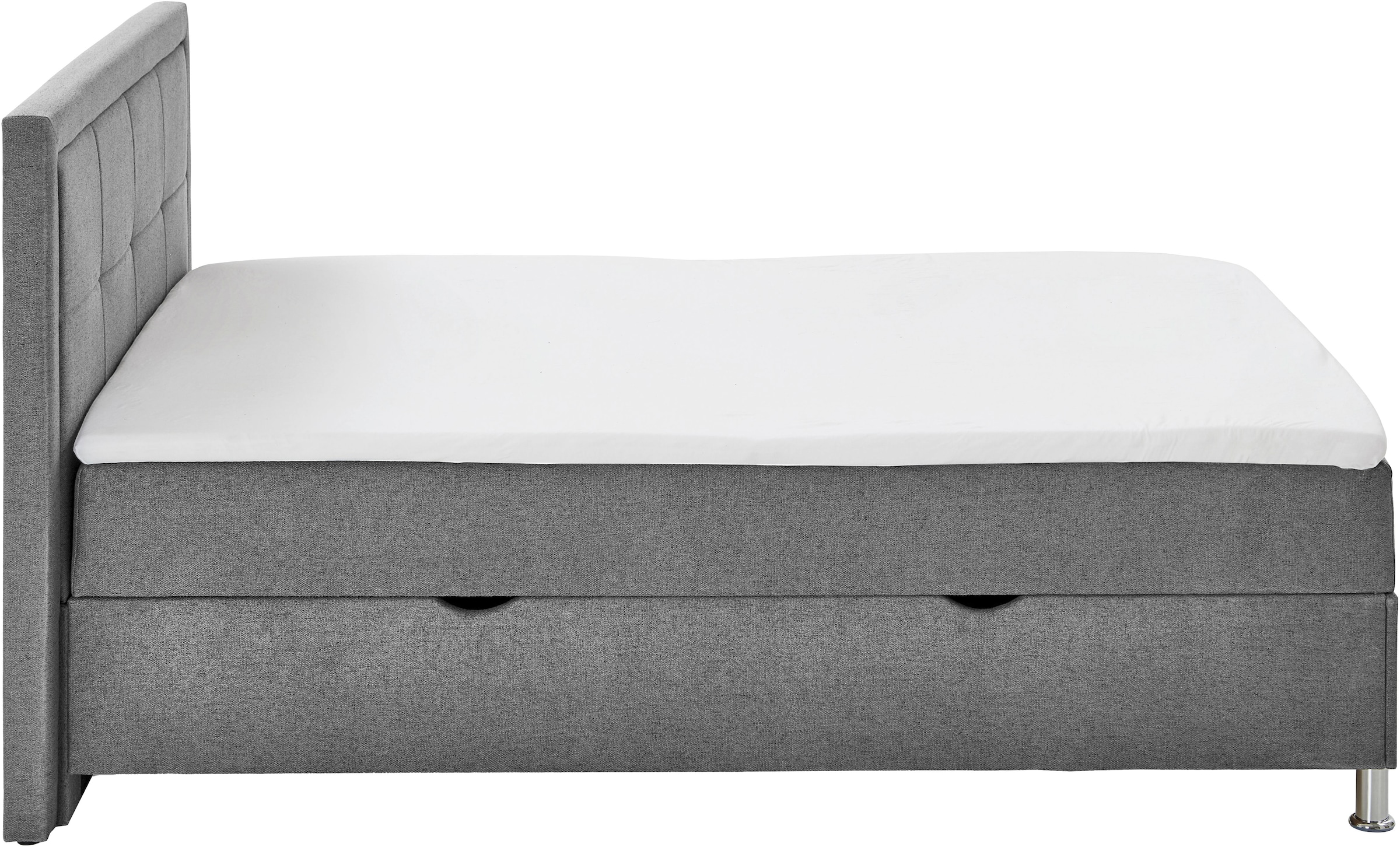 Home affaire Boxbett »Fergus inkl. Bettkasten und Topper, Breite 120cm« mit Metallfuß in Chromoptik