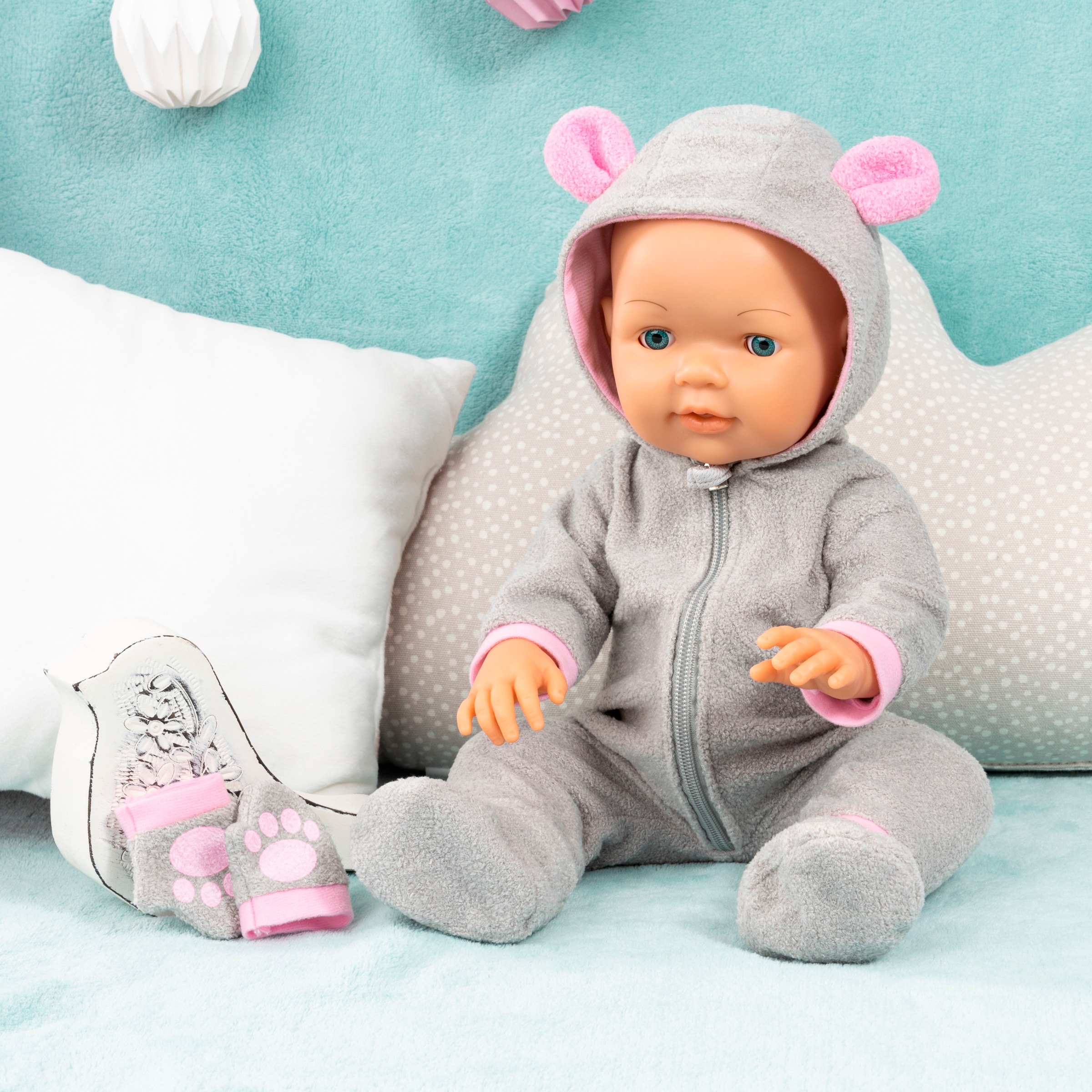 Bayer Puppenkleidung »Plüschoverall 38-42«, (Set, 3 tlg.)
