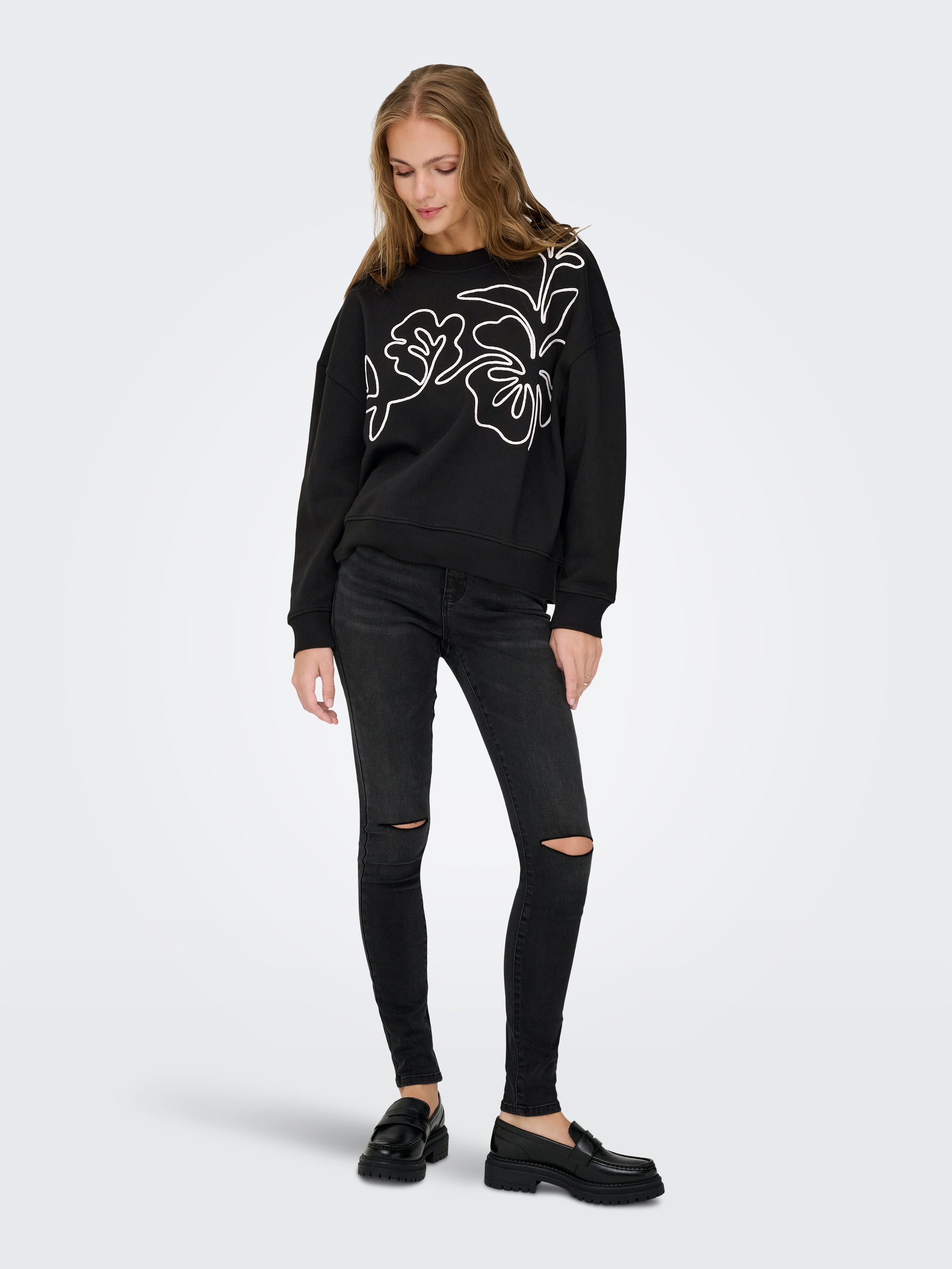 JDY Sweatshirt »JDYCANOA L/S EMB SWEAT JRS NOOS«