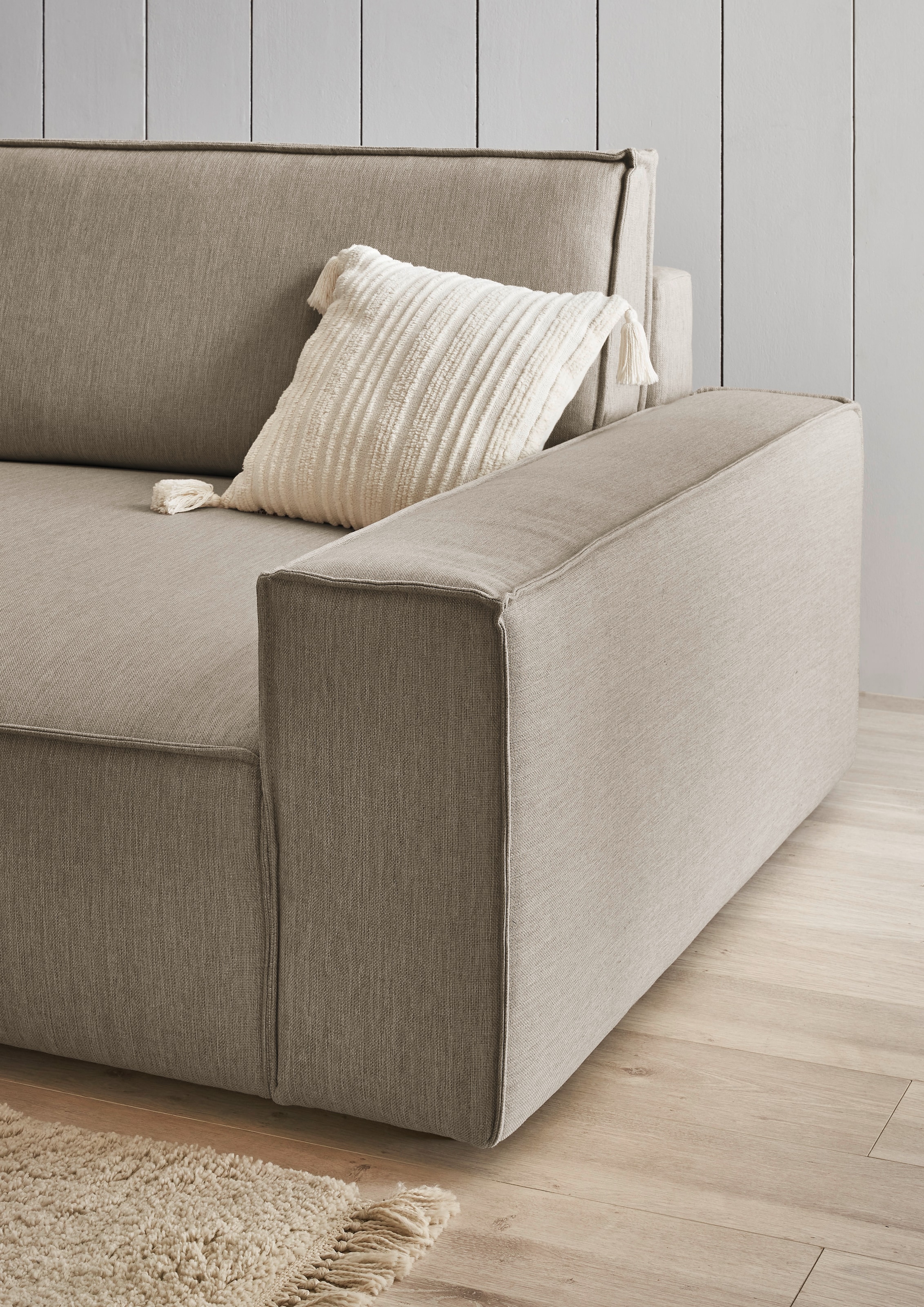 Home affaire Big-Sofa »NEU: SHERWOOD XXL, Big-Sofa (316cm), extra tiefe Sitzfläche 95 cm« bequemer Sitzkomfort, Cord u. Leinenoptik, Kedernaht