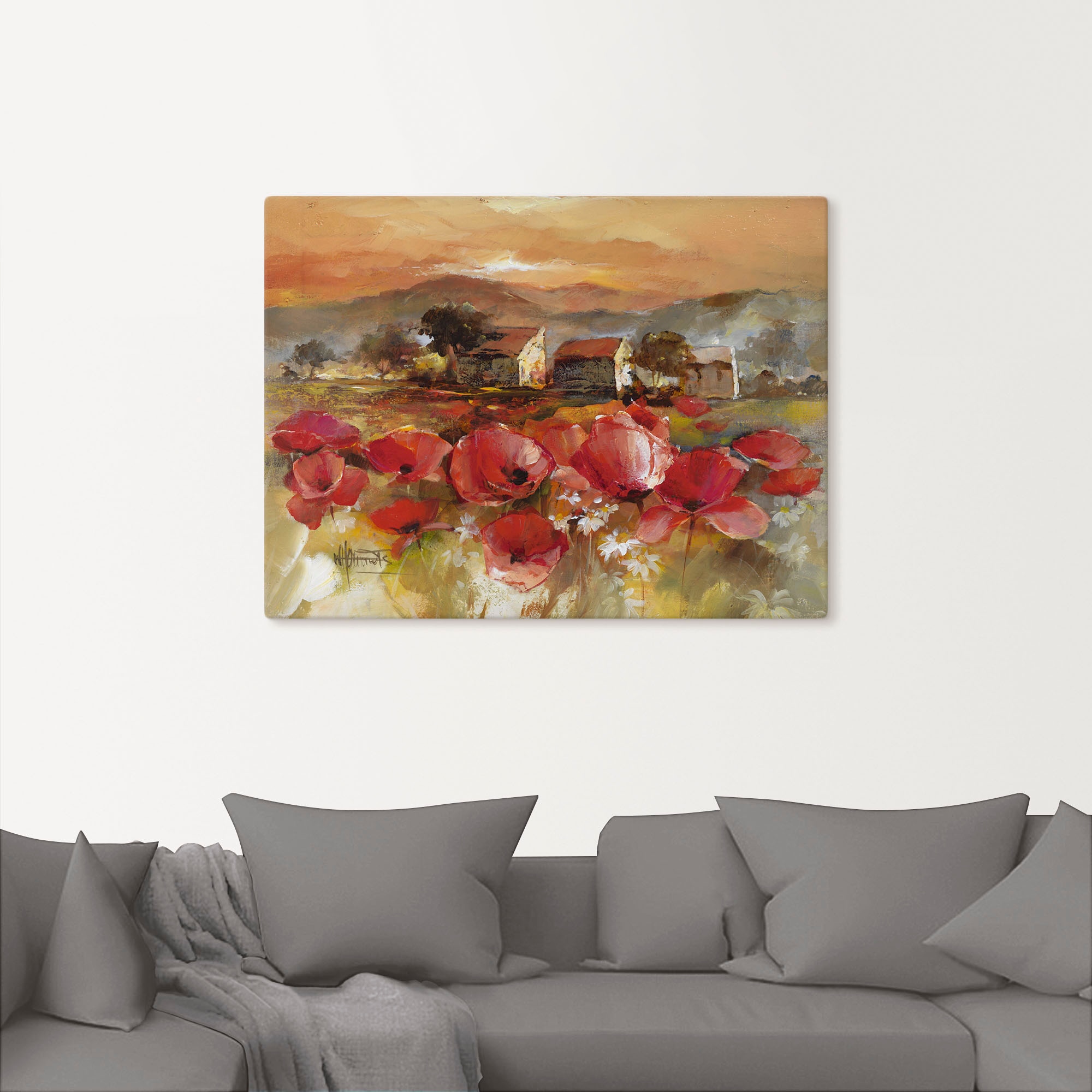 Artland Leinwandbild »Toskana Romantic II« Blumen 1 Stk. tlg. auf Holzrahmen gespannt