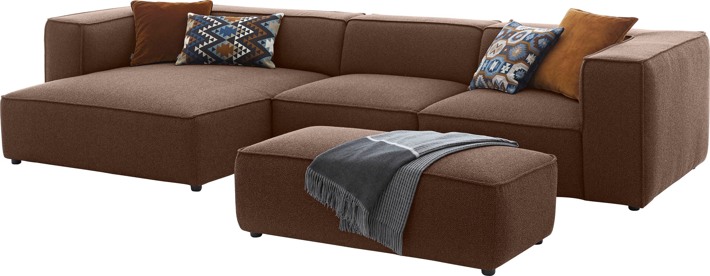 W.SCHILLIG Ecksofa »around-the-block«, mit eleganter Biese, mit Federkern, Breite 341 cm