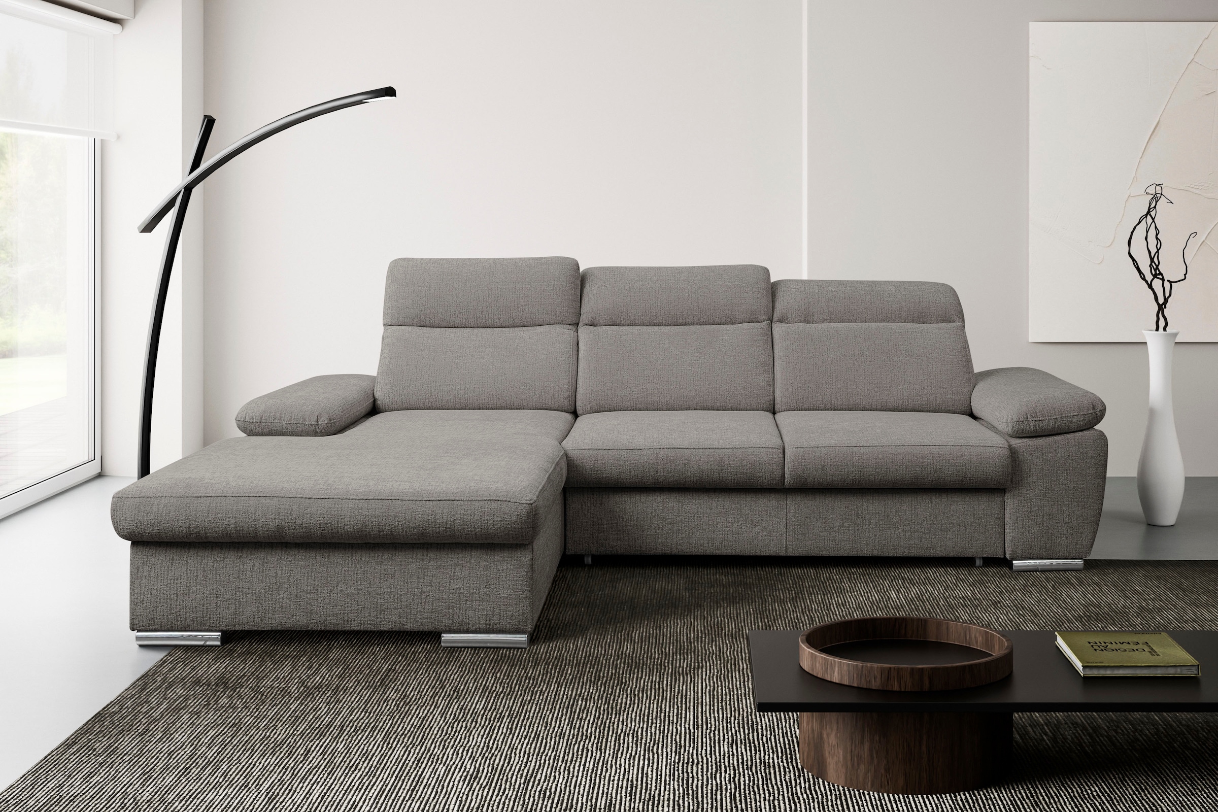 WERK2 Ecksofa »Palma modernes Schlafsofa mit Bettkasten, L-Form, B/T 282/185 cm«