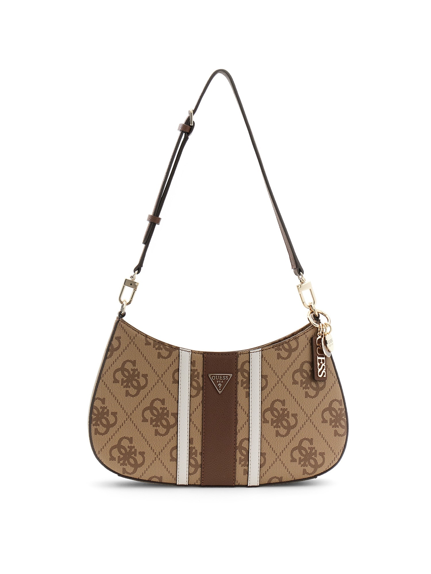 Guess Schultertasche »NOELLE II TOP ZIP SHOULDER BAG« Damen Umhängetasche, Handtasche mit GUESS-Logo-Schmuckelement