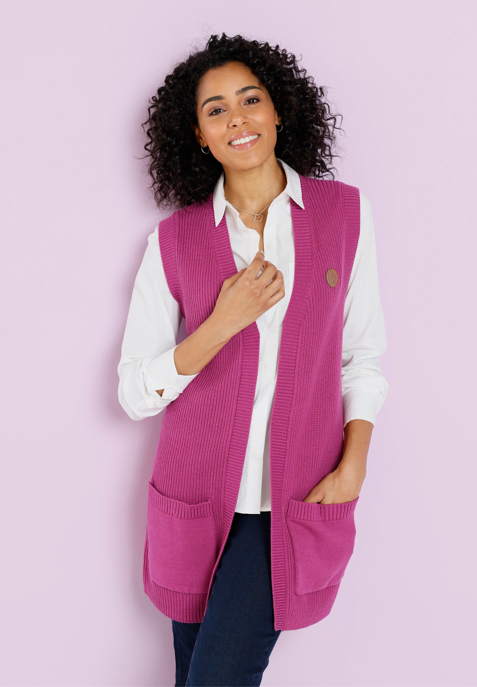 Sieh an! Strickweste »Strickweste Strickweste in Ripp-Optik«