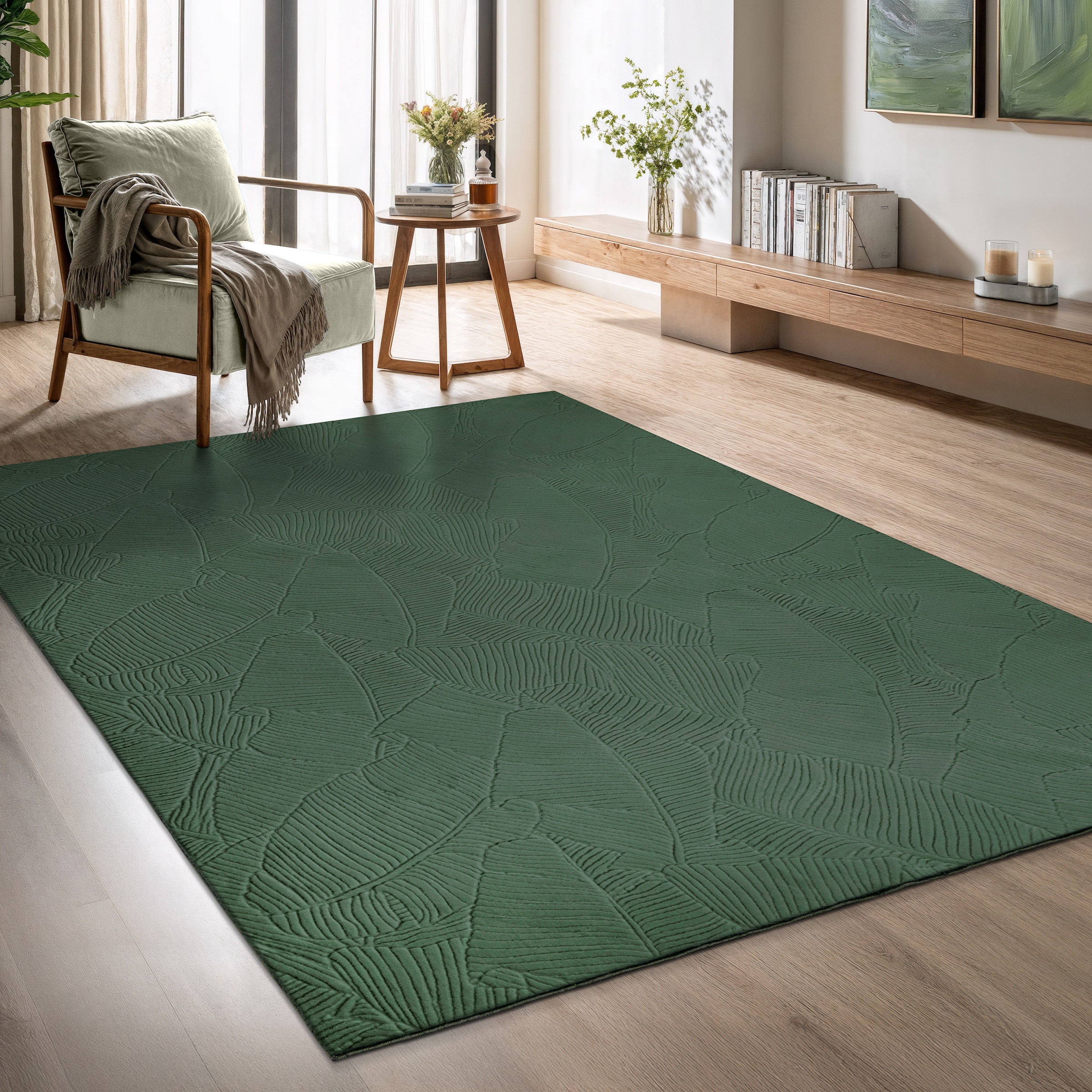 OTTO home Teppich »Sveaa« rechteckig 8 mm Höhe mit Anti-Rutsch-Rücken und 3D-Optik