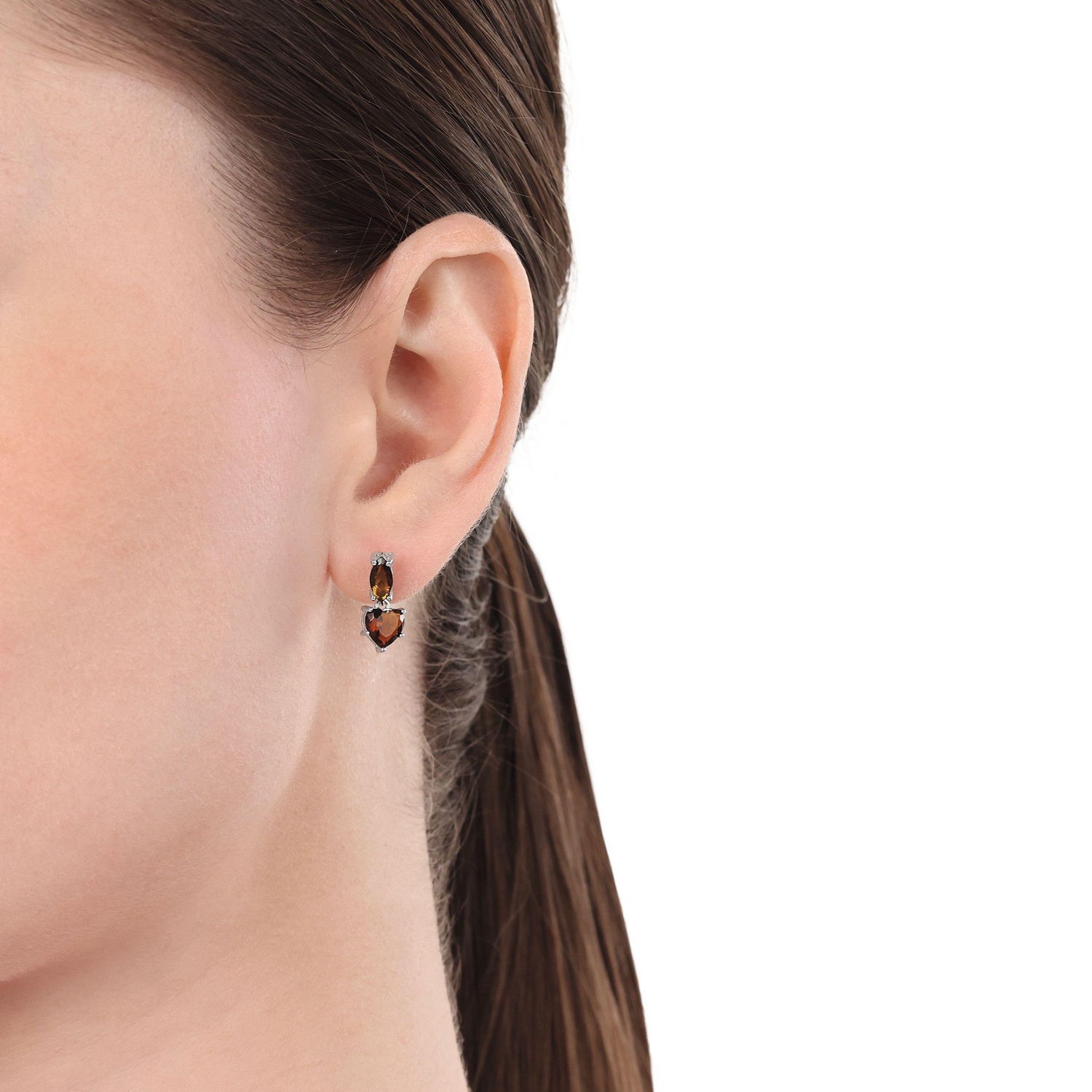 Amor Paar Ohrstecker »Schmuck Geschenk, Herz« mit Glasstein