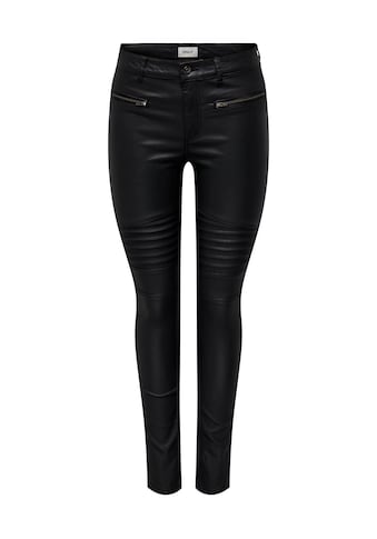 Lederimitathose »ONLBINY-NYA MW COATED ZIP PANT PNT«, mit Biker Details