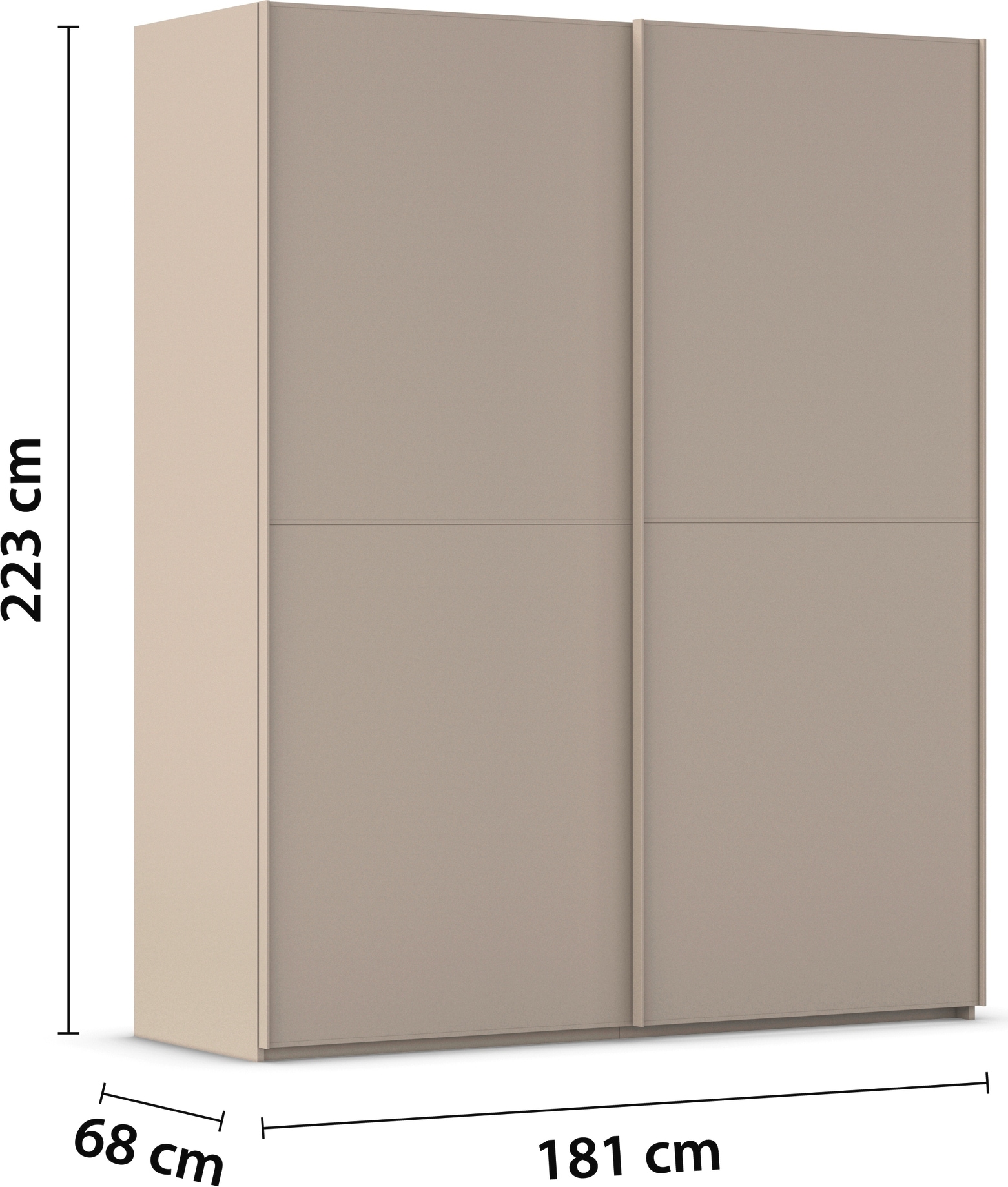 rauch Schwebetürenschrank »Kleiderschrank Schrank Garderobe Schlafzimmerschrank SCALE-DUO« edle zweigeteilte Türen und 3 Zierleisten MADE IN GERMANY