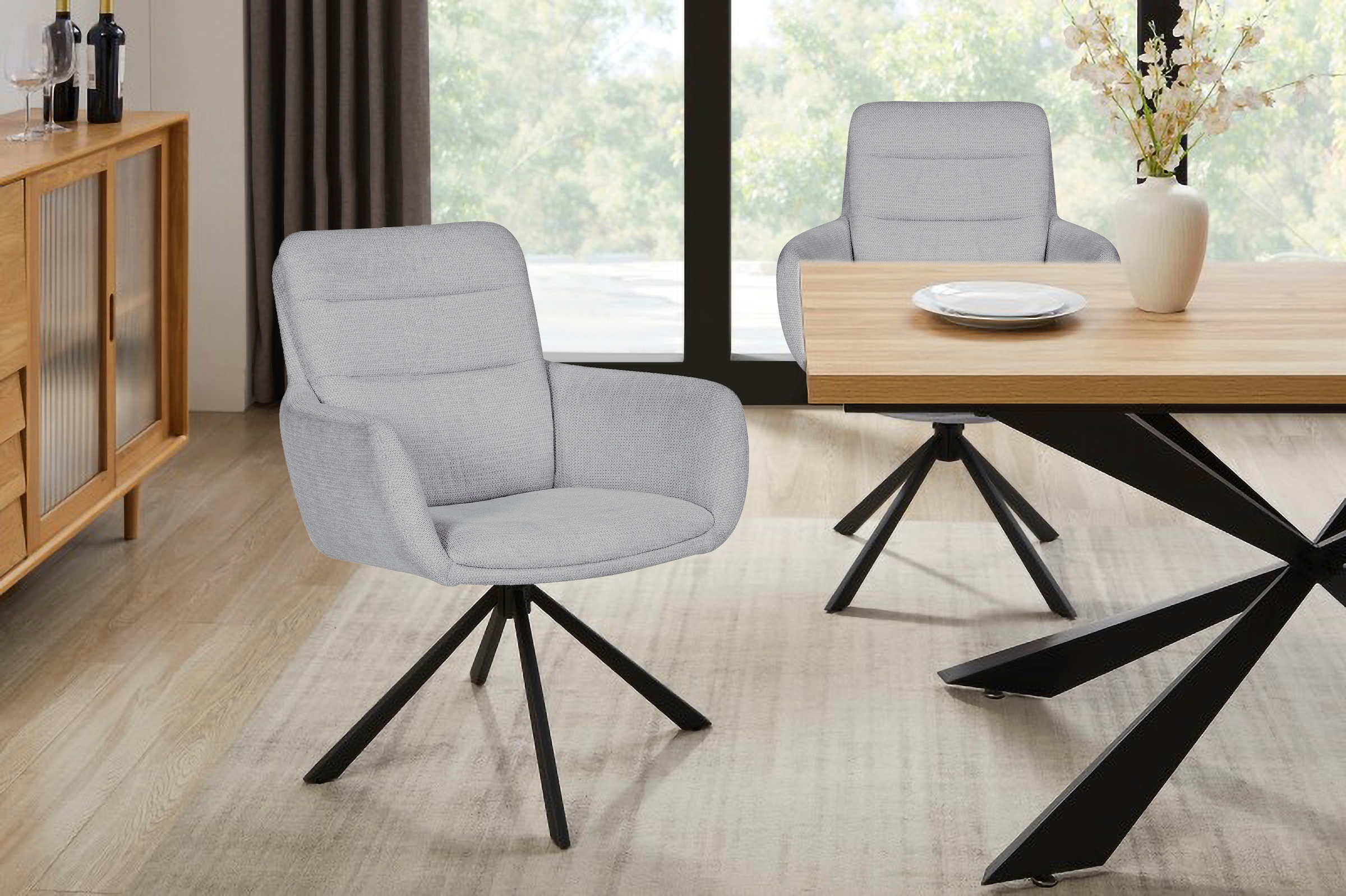 INOSIGN Esszimmerstuhl »Asly« () 1 Stk.mit hochwertigem Webstoff, Holzgestell und 360°-Funktion