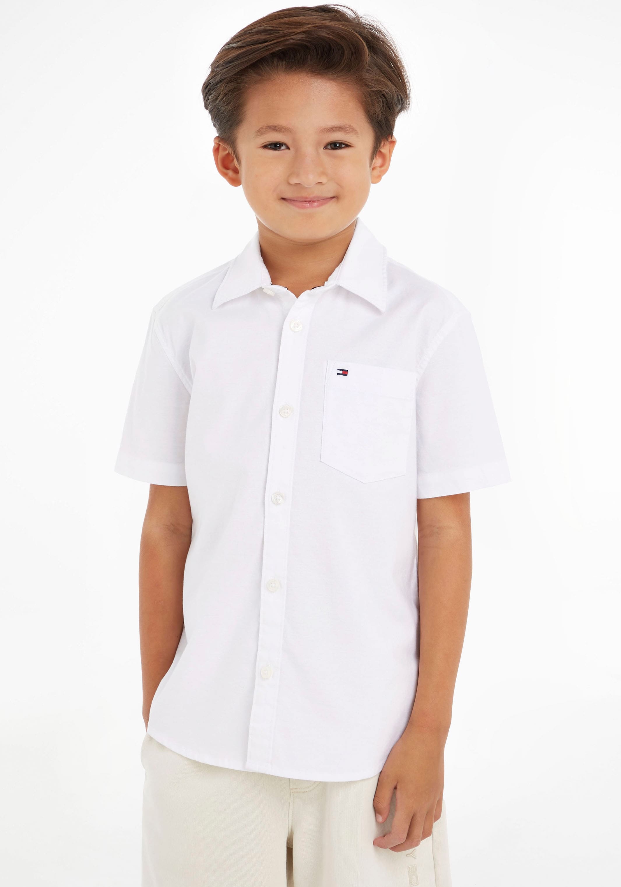 Tommy Hilfiger Kurzarmhemd »STRETCH OXFORD SHIRT S/S«, mit kurzen Ärmeln und Hemdkragen