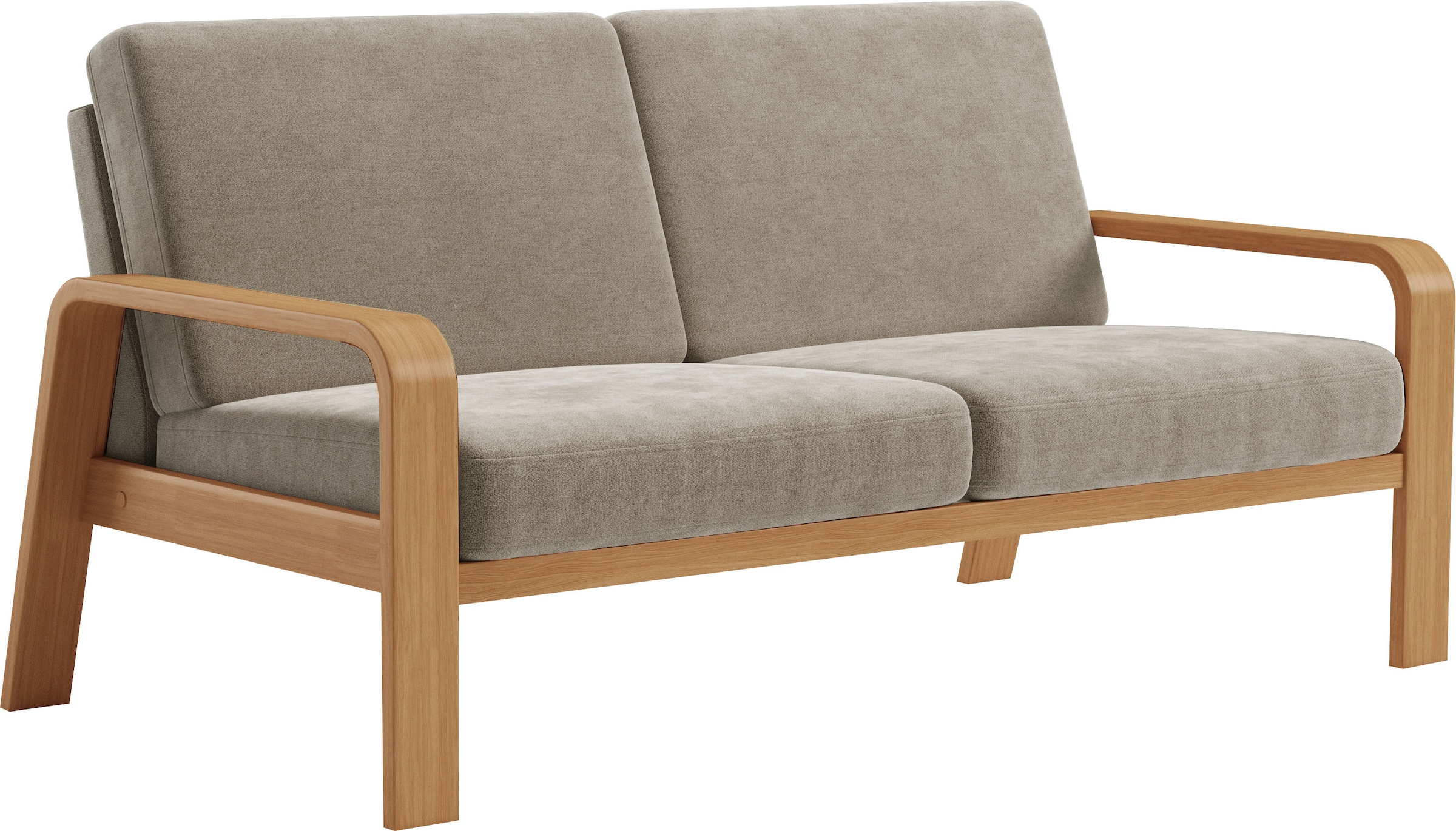 sit&more 2,5-Sitzer »Kolding«, Armlehnen aus eichefarbigem Buchenholz, verschiedene Bezüge und Farben