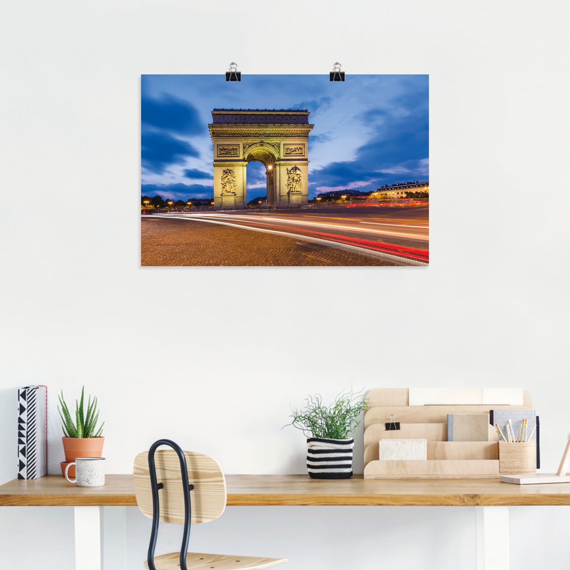 Artland Wandbild »Paris Größen Wandaufkleber bestellen oder Leinwandbild, als Paris, versch. Poster online bei St.), (1 in OTTO Alubild, Triumphbogen abends«
