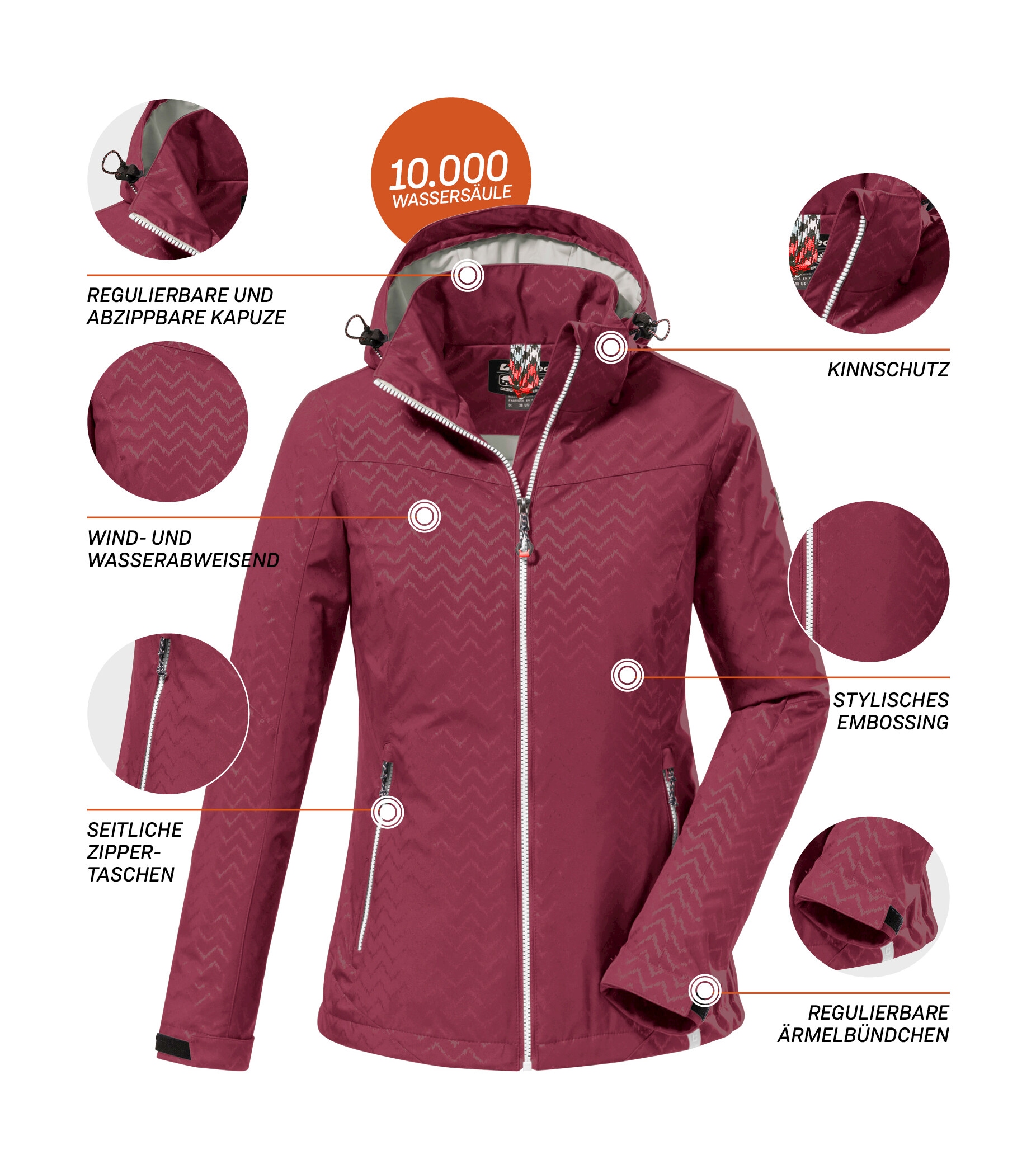 Killtec Softshelljacke »KOS 176 WMN SFTSHLL JCKT«, Wasserabweisende, atmungsaktive Softshelljacke mit All Over-Print