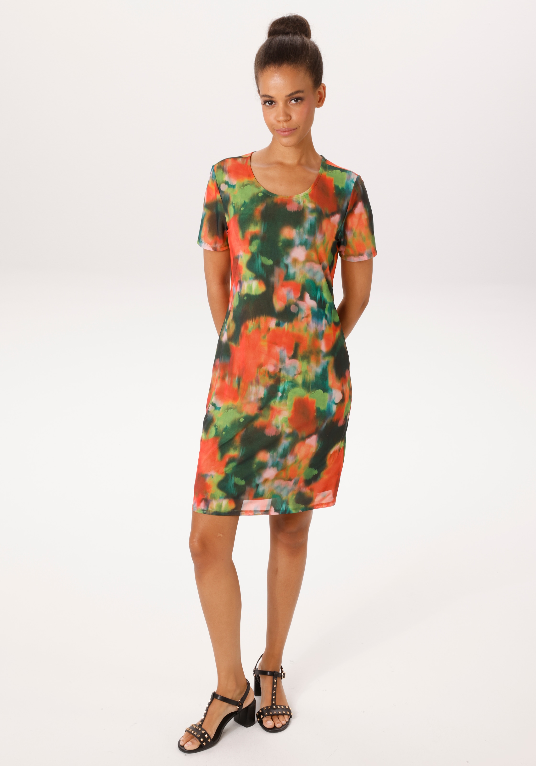 Aniston CASUAL Sommerkleid mit raffinierten Cut-Out im Rücken - NEUE KOLLEKTION