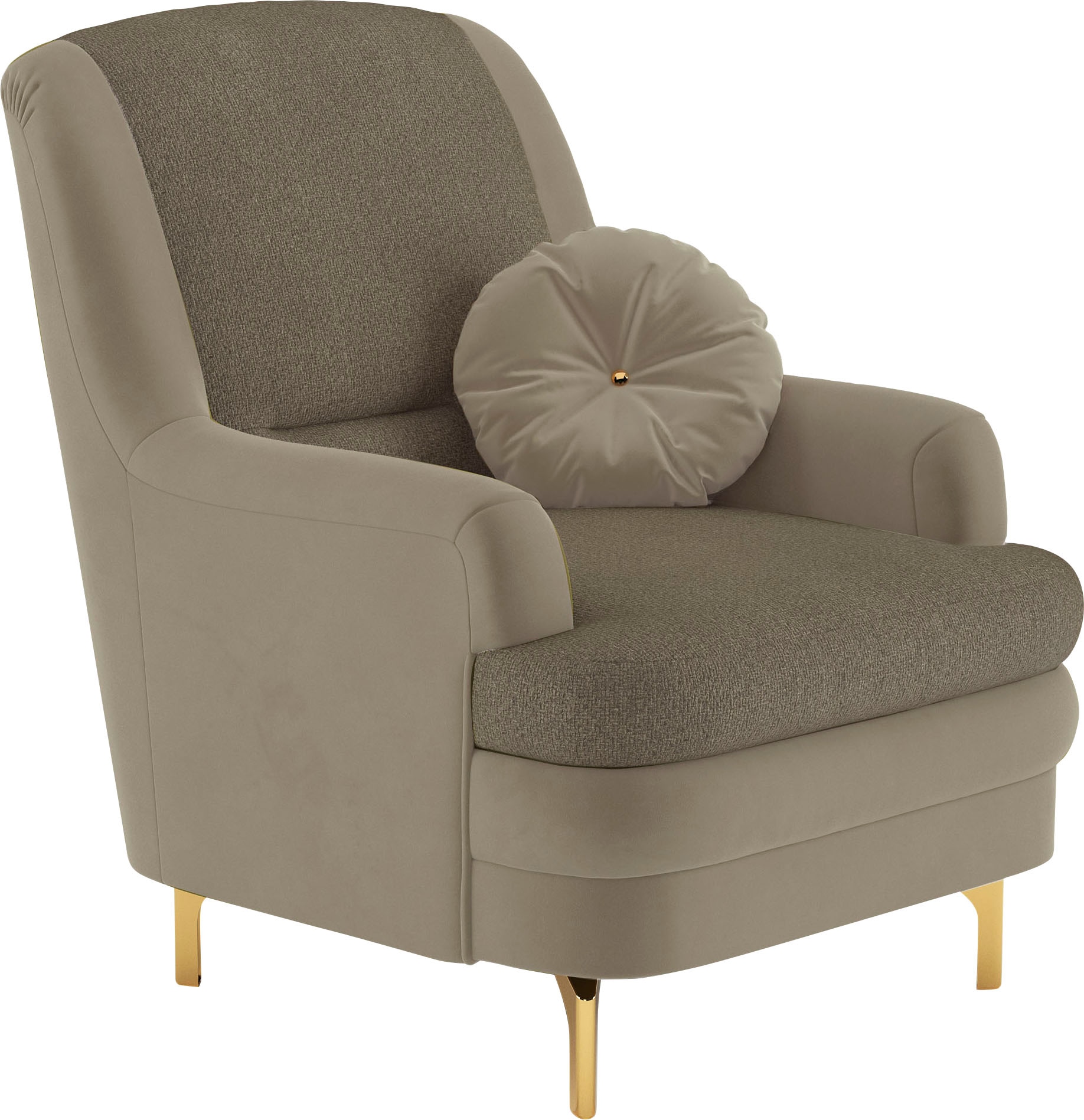 sit&more Sessel »Orient«, inkl. 1 Zierkissen mit Strass-Stein, goldfabene Metallfüße