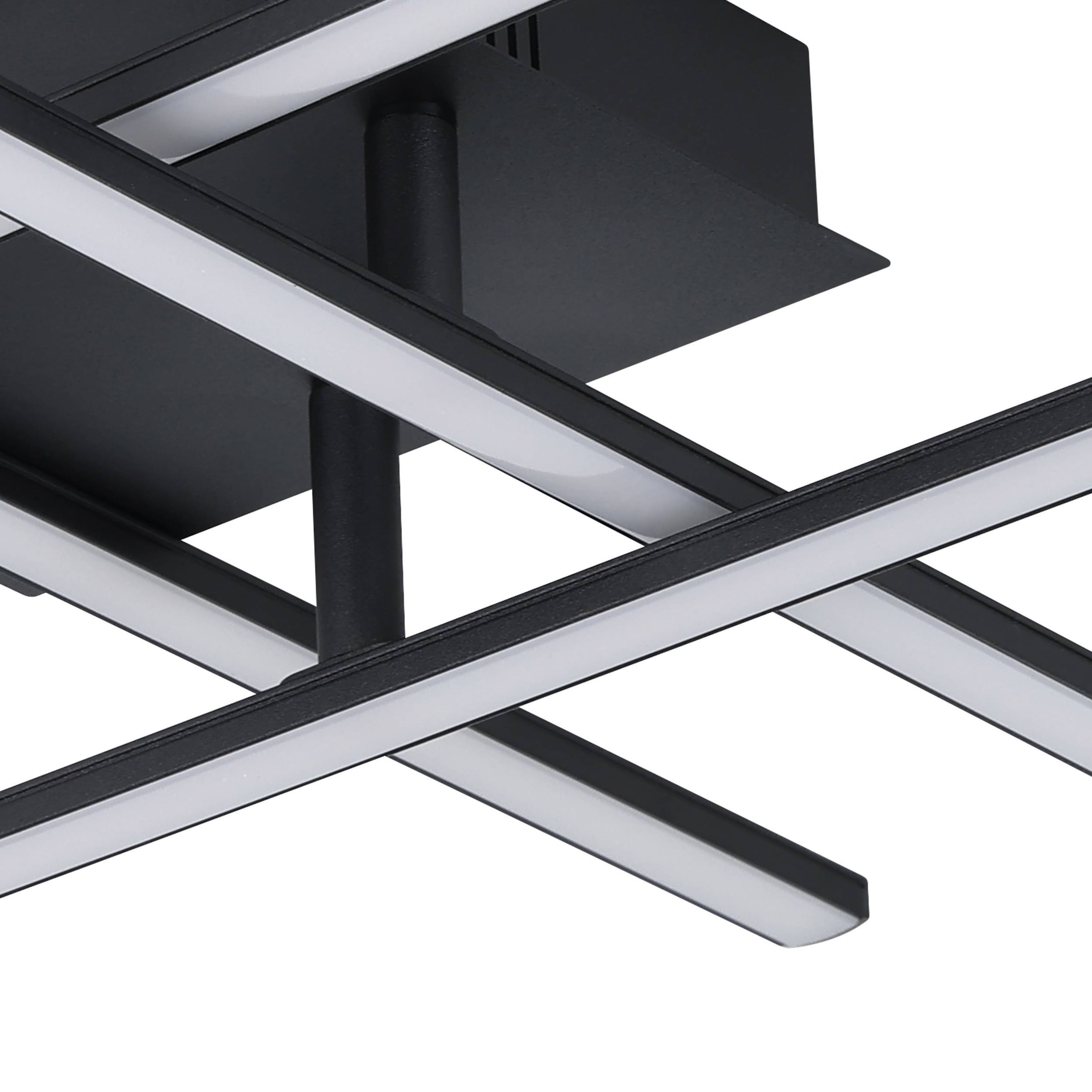 EGLO Deckenleuchte »Lasana 3 Deckenleuchte, Wohnzimmerlampe, Stahl und Kunststoff, Lampe« LED-Modul 1 Stk. Warmweiß Wandlampe, Deckenlampe Schwarz, Weiß, Wohnzimmerlampe, L x B 50 cm