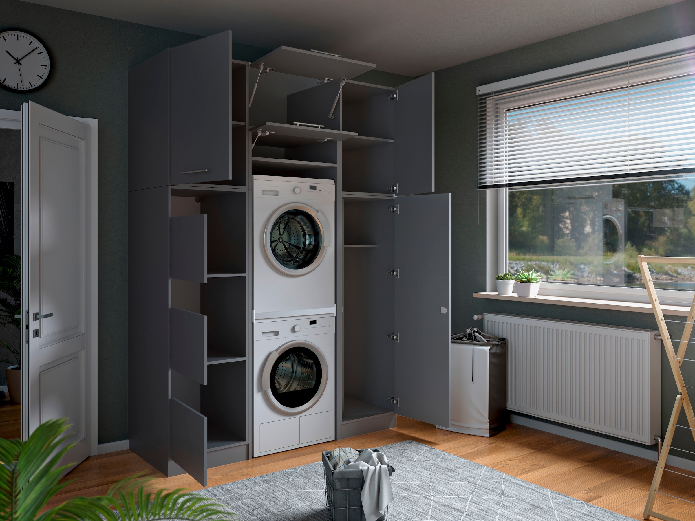 Laundreezy Mehrzweckschrank-Set »Laundreezy, 6-tlg. Mehrzweckschrank-Set B/H/T 168/238/68 cm« 6 Stk. tlg.