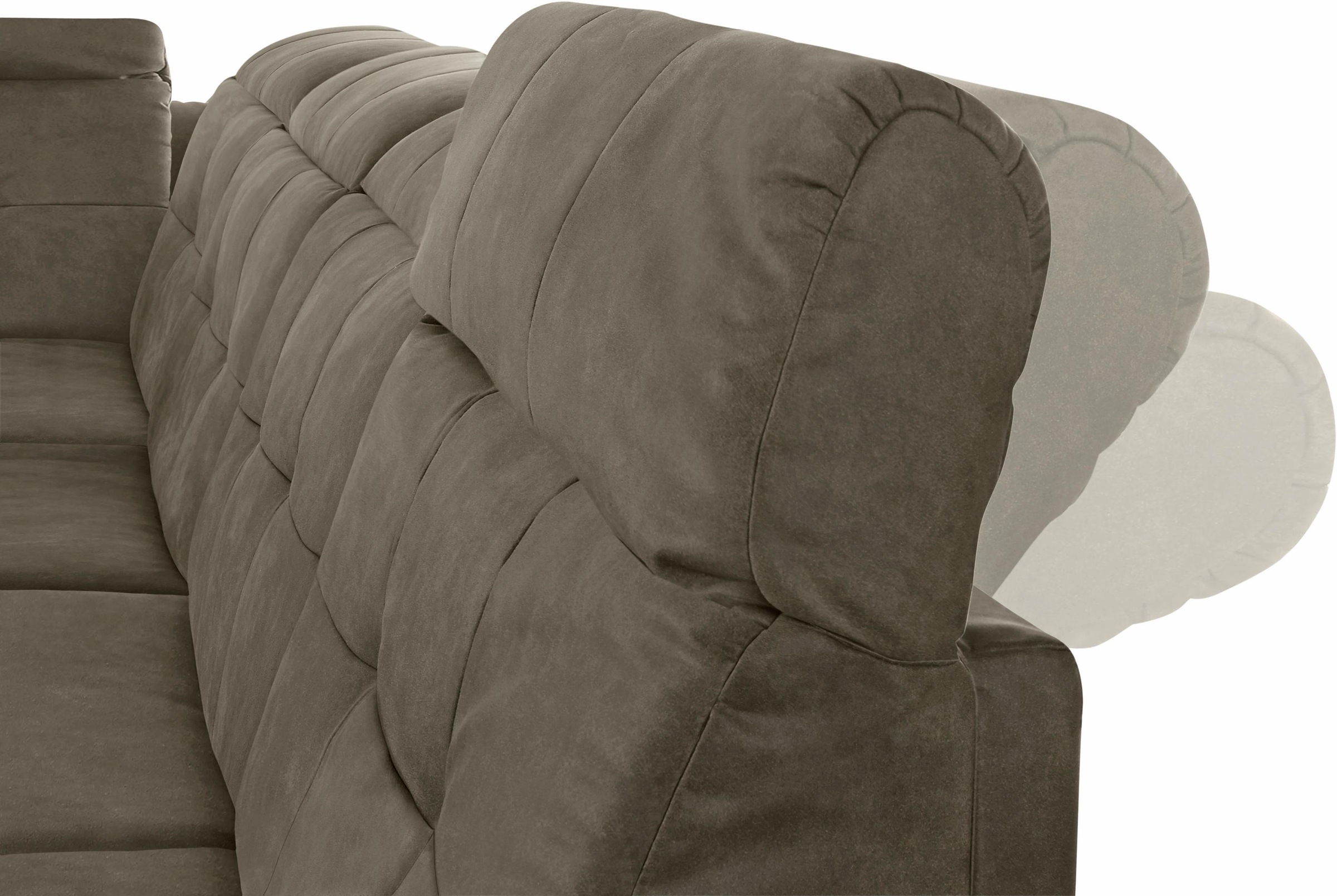 Places of Style Wohnlandschaft »Manhattan U-Form«, 2 Sitze mit elektrischer Relaxfunktion, verstellbare Armlehnen