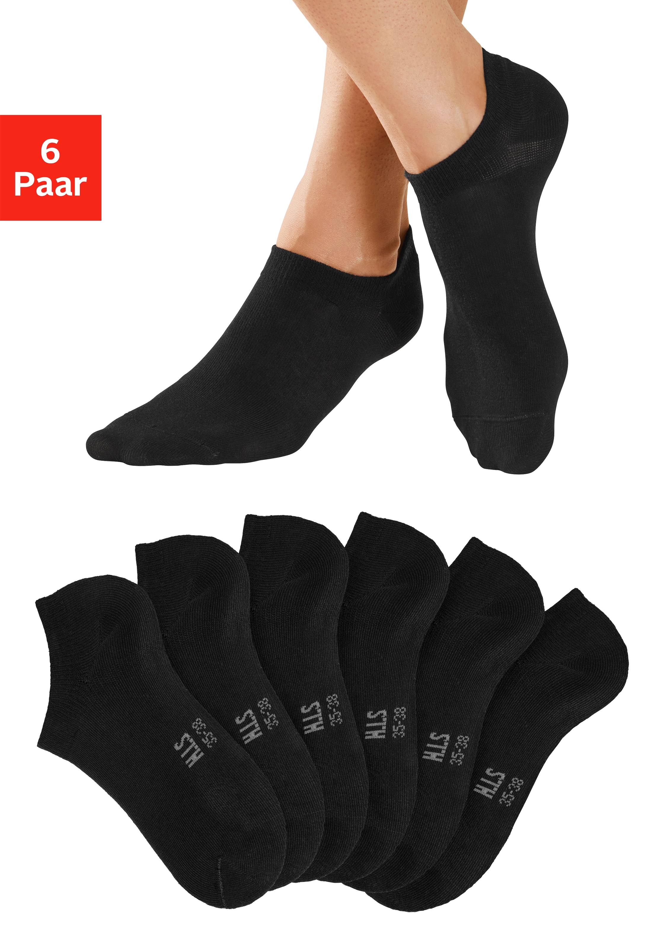 Sneakersocken, (Packung, 6 Paar), mit besonders kurzem Schaft