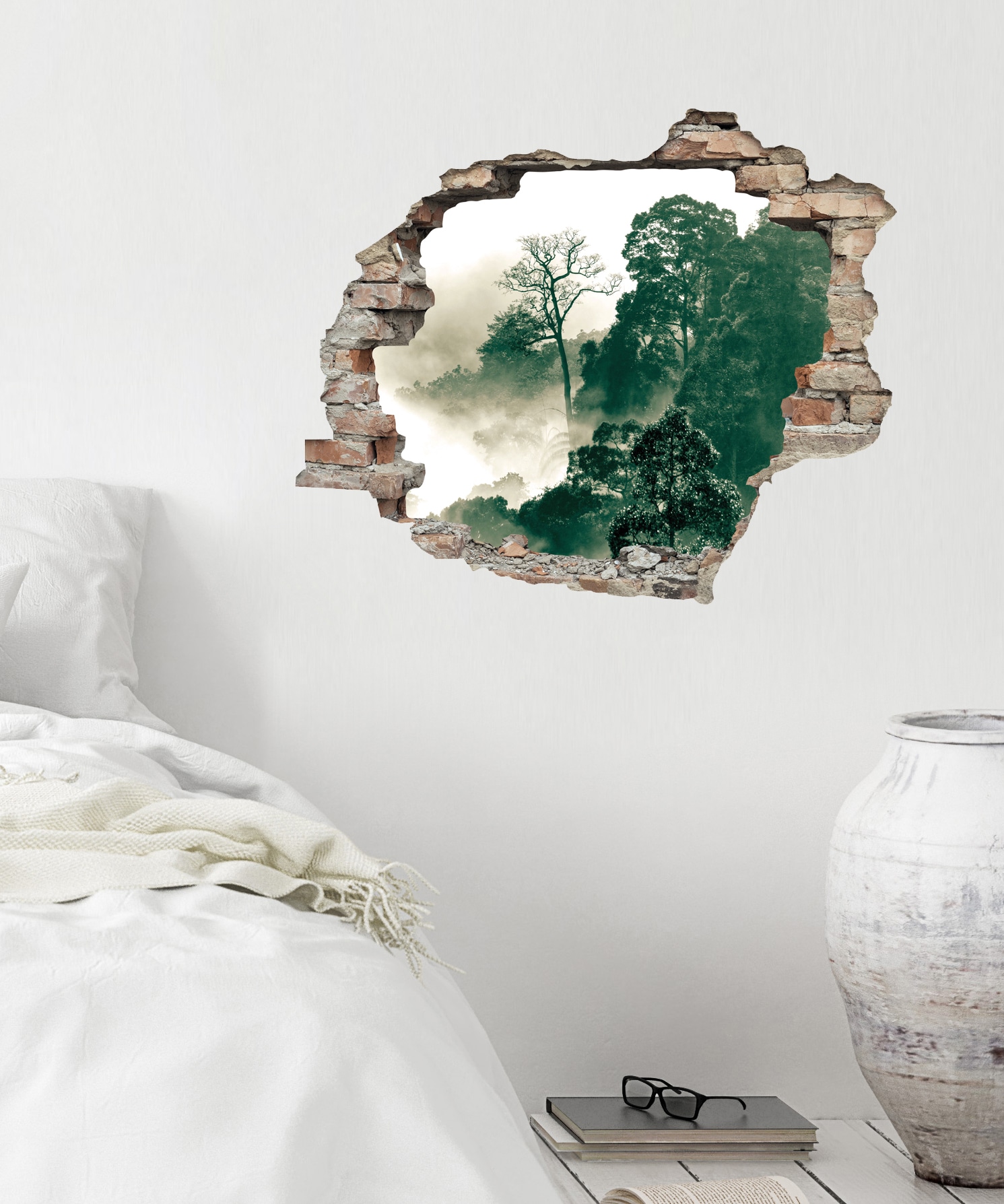 queence Wandtattoo »Regenwald« Wandsticker, Wandbild, selbstklebend, 3D, Wanddurchbruch