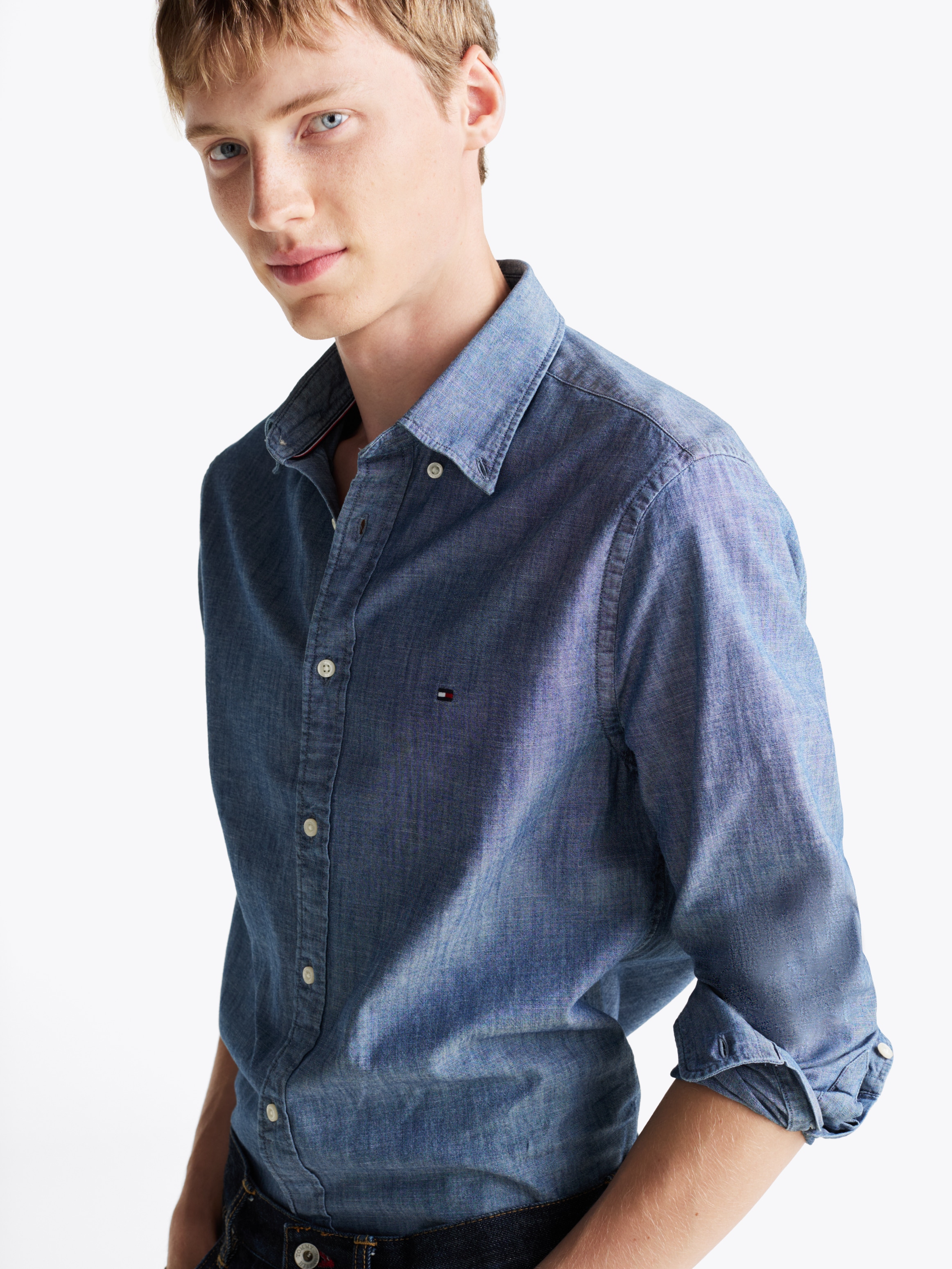 Tommy Hilfiger Langarmhemd »CHAMBRAY SOLID RF SHIRT«