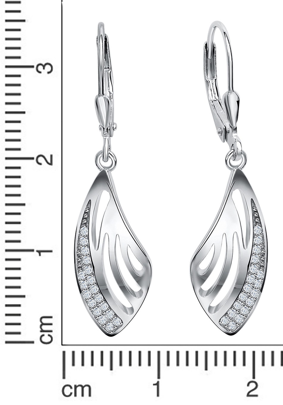Firetti Paar Ohrhänger »Schmuck Geschenk Silber 925 Ohrschmuck Patentbrisur Glitzer«, mit Zirkonia (synth.)