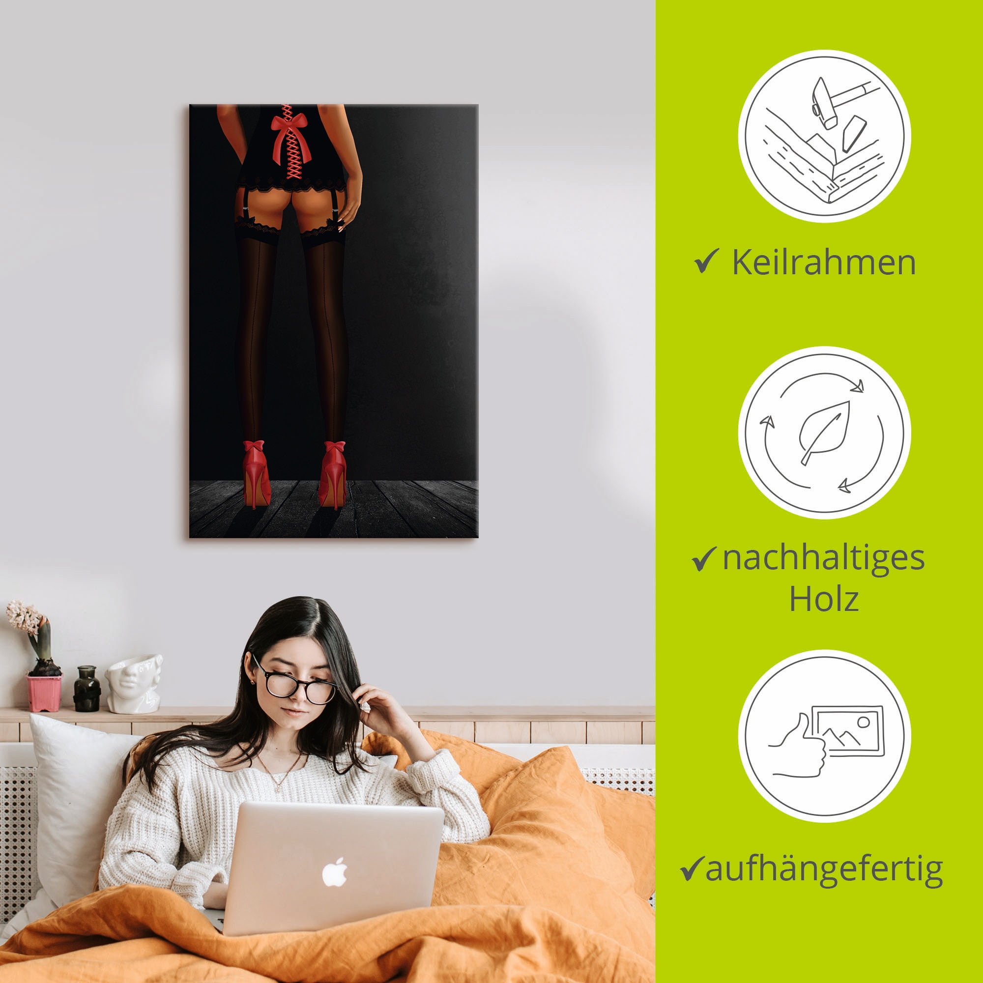 Artland Wandbild »Sexy Beine in High Heels« Frau 1 Stk. tlg. als Alubild, Leinwandbild in verschied. Größen