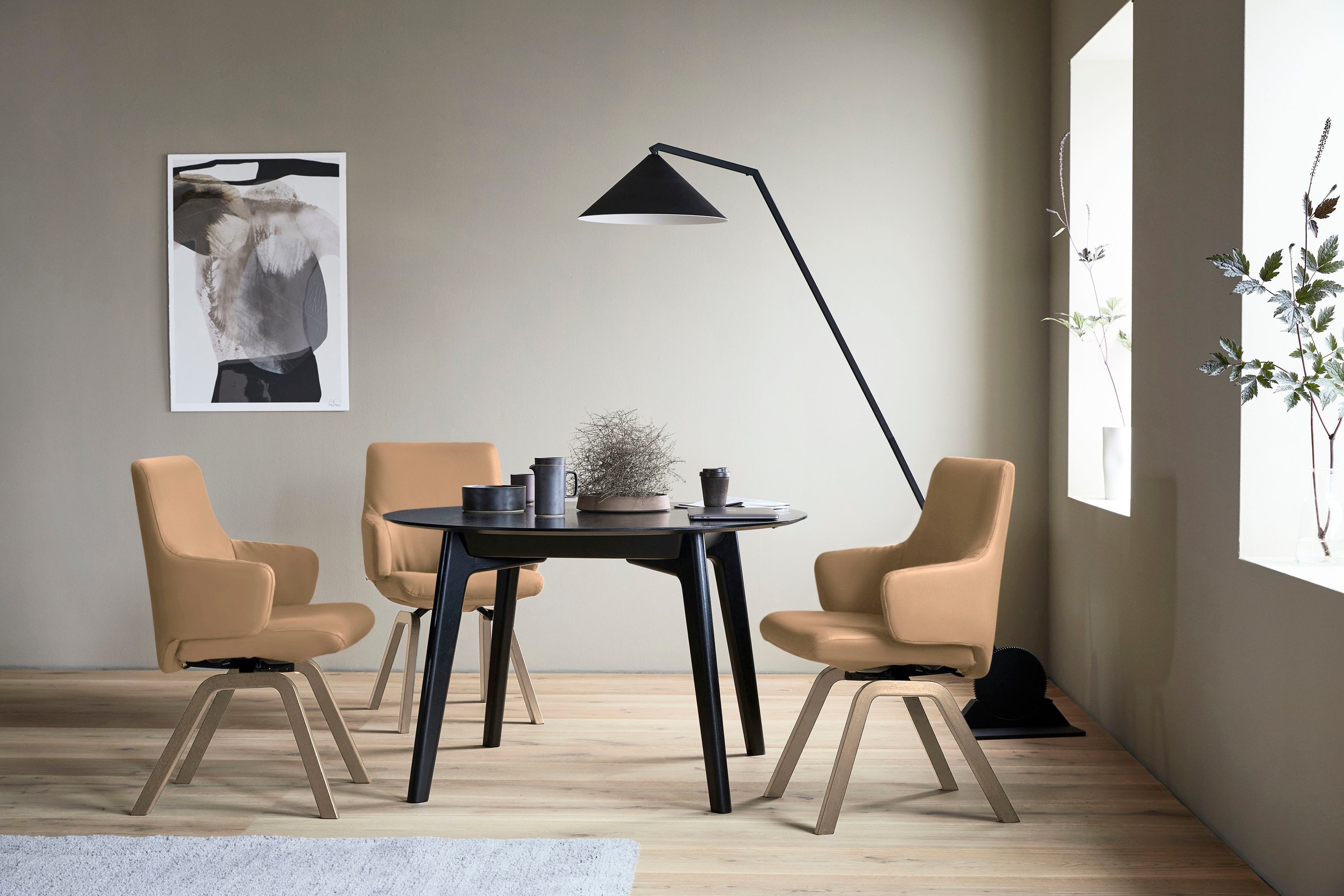 Stressless® Polsterstuhl »Laurel«, Leder PALOMA, Low Back mit Armlehne, Größe L, mit schräggestellten Beinen in Walnuss