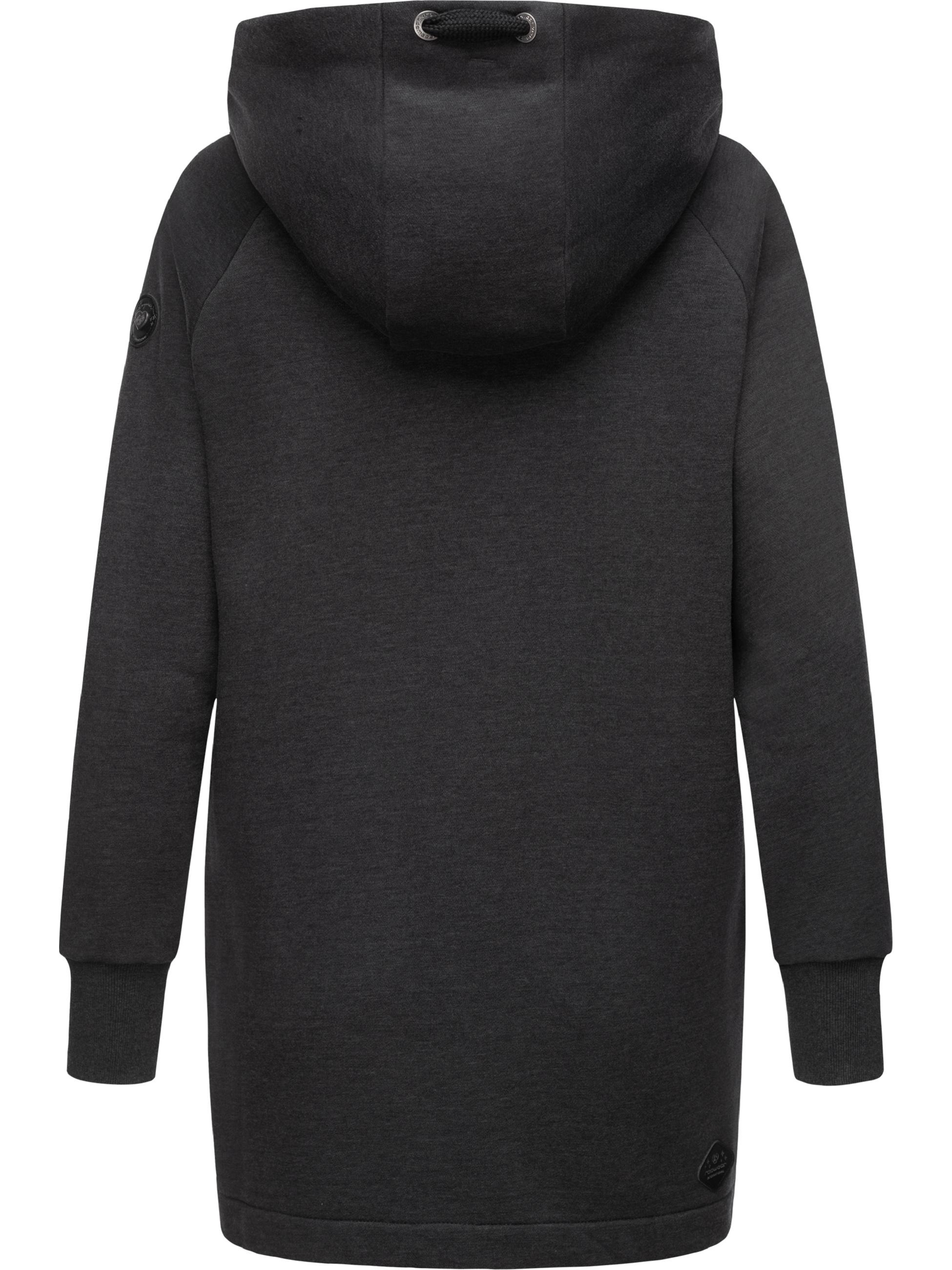 Ragwear Longsweatshirt »Longpullover Rowenna«, Langer Damen Hoodie mit hohem Schalkragen
