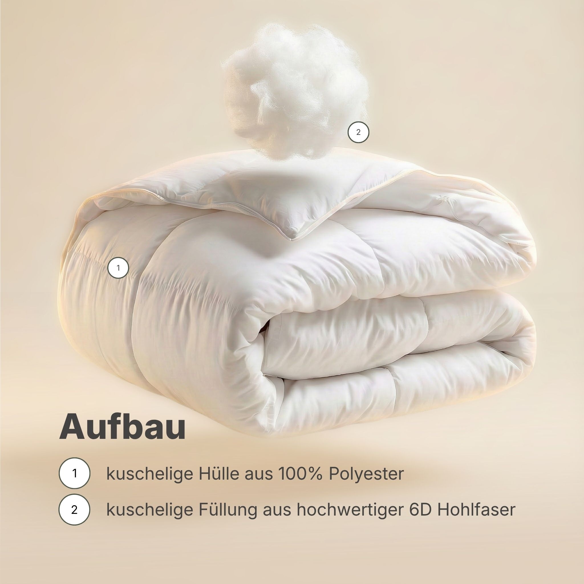 OTTO home Microfaserbettdecke »Baca, Bettdecke 135x200 cm, 155x220 cm und weitere Größen« leicht Füllung aushochwertiger6D-Hohlfaser Bezug Polyester 1 Stk. tlg. Bettdecken, Sommer, Winter, 4-Jahreszeiten, Decke