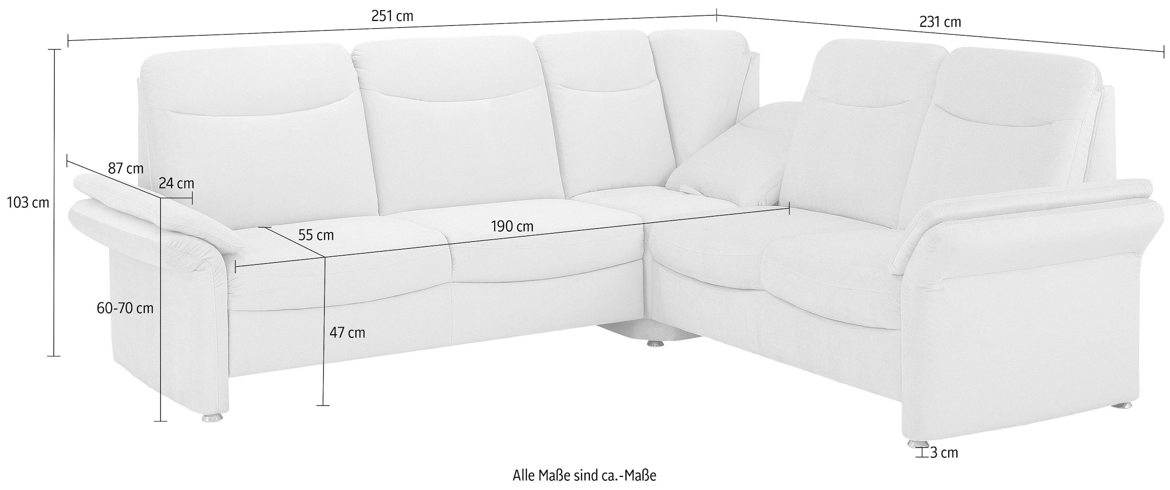 Home affaire Ecksofa »Tahoma L-Form«, mit Armlehnfunktion, wahlweise Bettfunktion, Schublade, Relaxfunktion