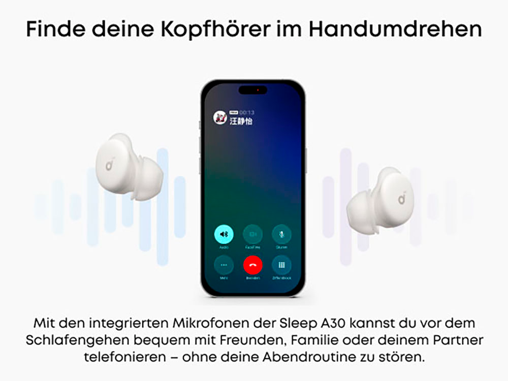 Anker In-Ear-Kopfhörer »Soundcore Sleep A30« Bluetooth Active Noise Cancelling (ANC)