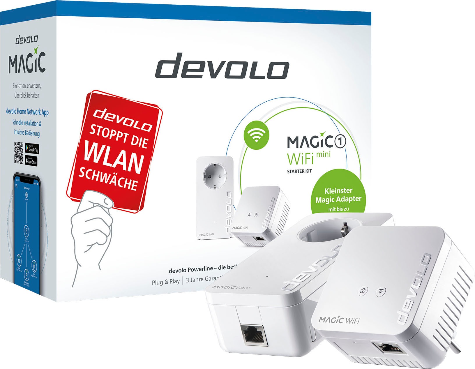 DEVOLO WLAN-Router »Magic 1 WiFi mini Starter Kit (1200Mbit, G.hn, Powerline + WLAN, Mesh)«